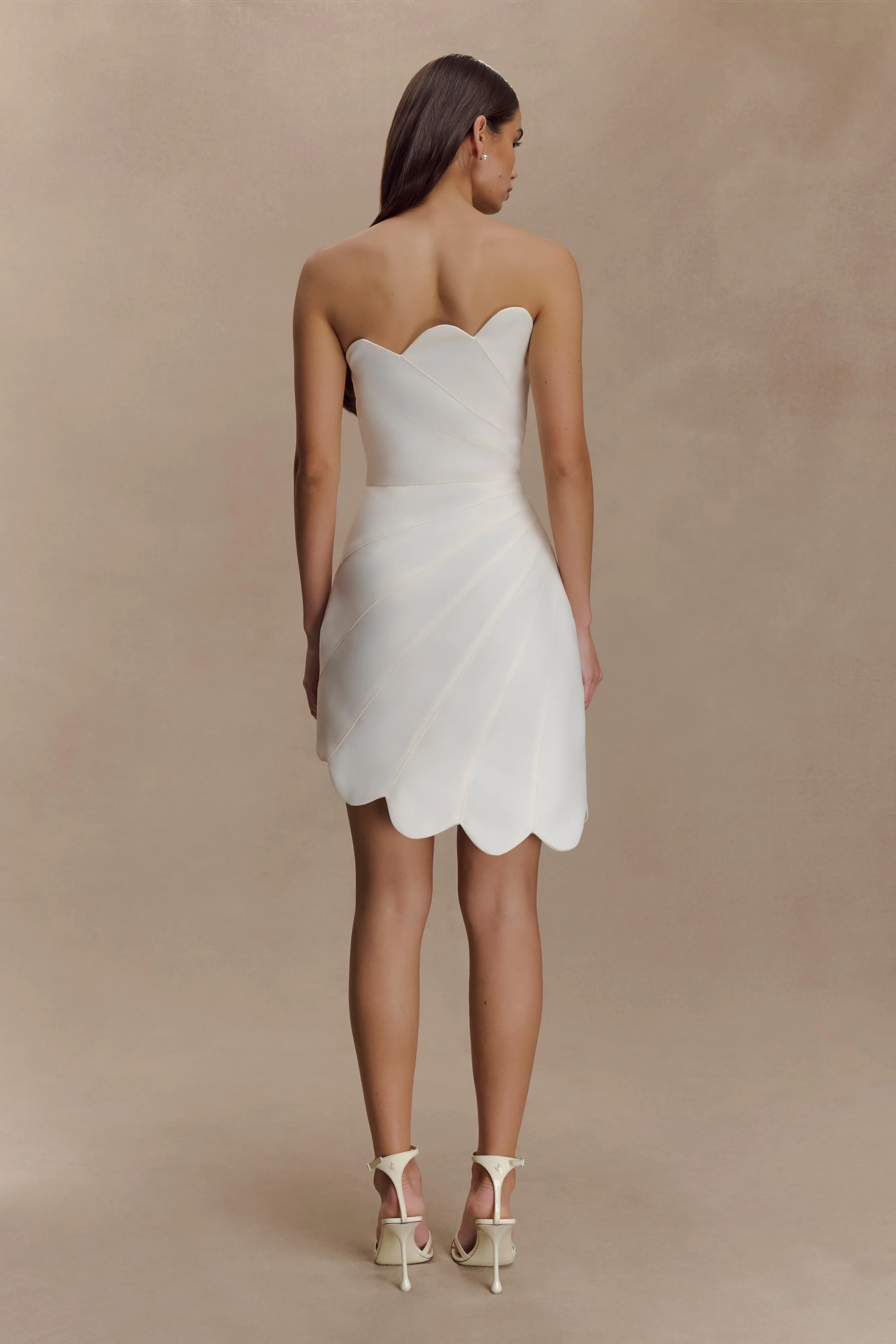 Atenea Satin Mini Dress - White Silk Air