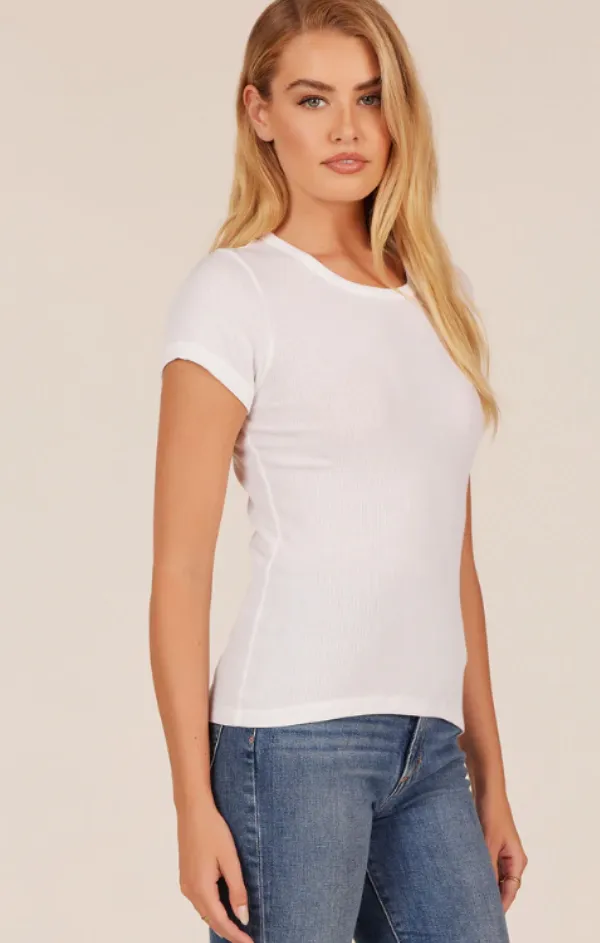 Classic Ribbed Short Sleeve Crew Tee Hotel Style