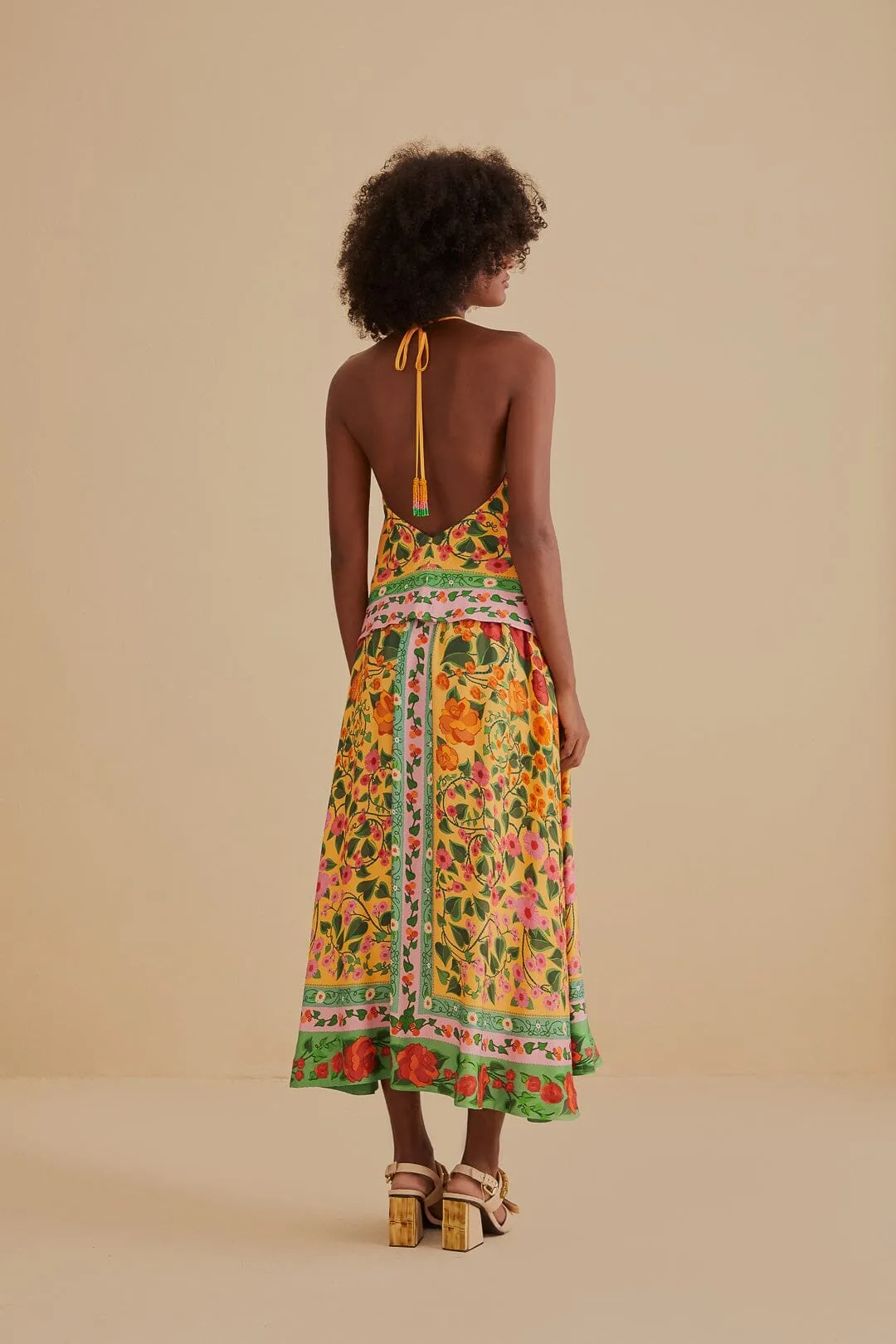 Light Yellow Heart Ivy Midi Skirt Pure Vibes casual finish