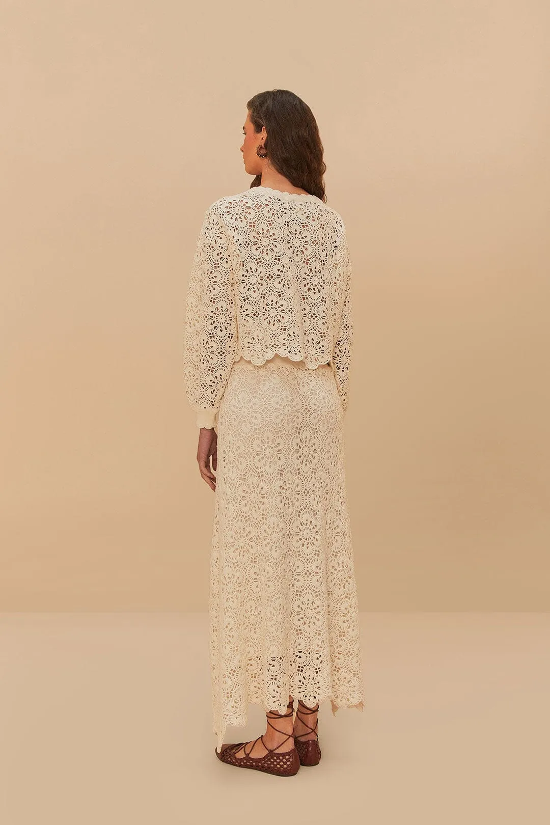 Off-White Flower Crochet Skirt Seasonal Drop