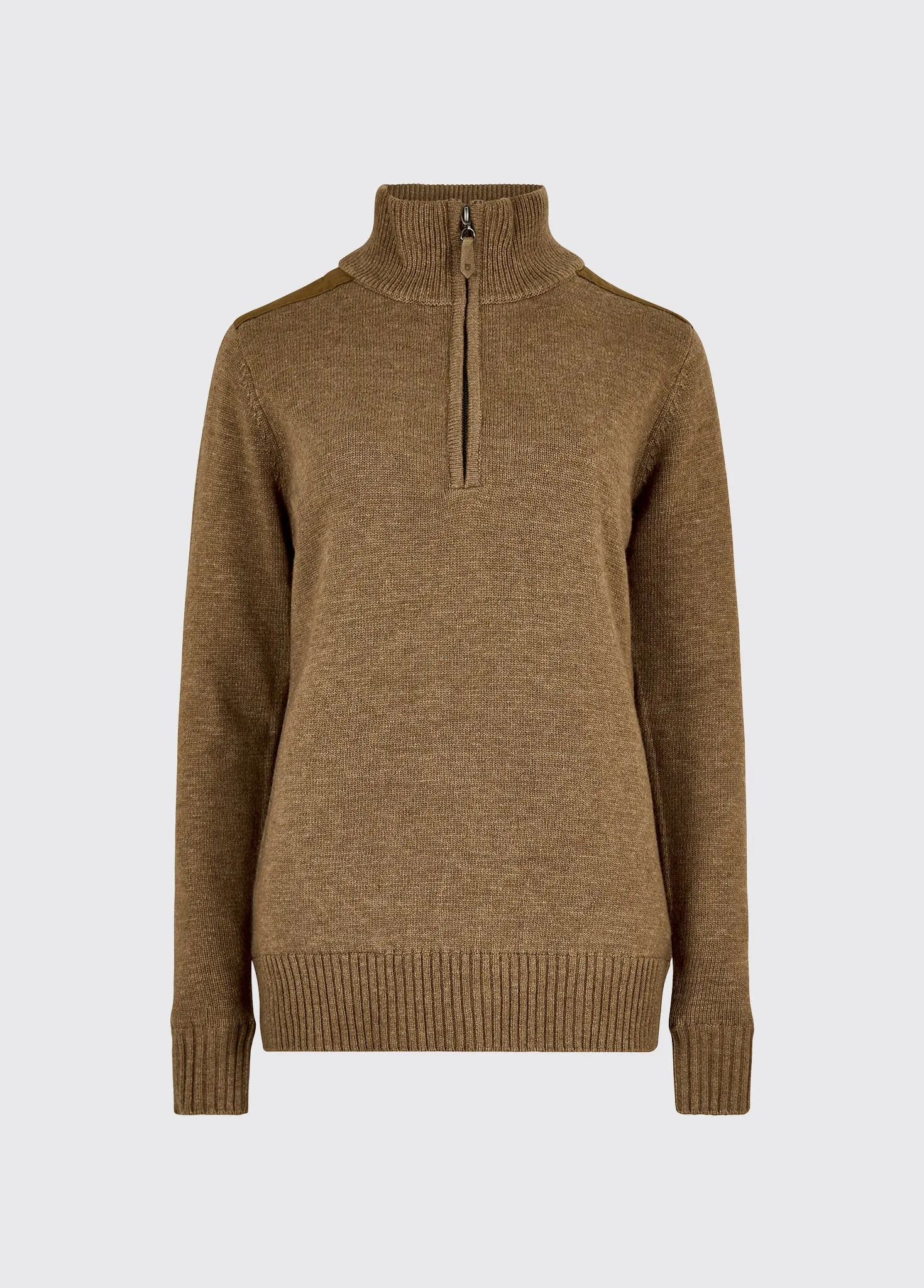 Hession Women's zip neck sweater - Elk Minimal Comfort