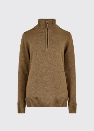 Hession Women's zip neck sweater - Elk Minimal Comfort