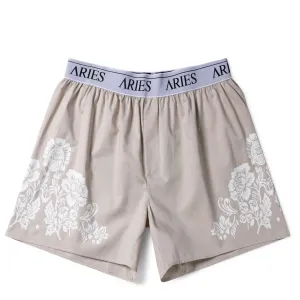 Aries Womens Lace Print Boxer Shorts Brown GussetDesign embroidery work
