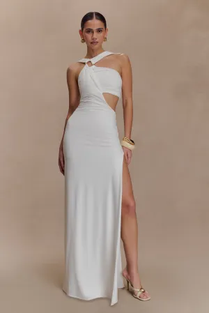 Clean Base Must Have Lottie Slinky Maxi Dress With Split - White