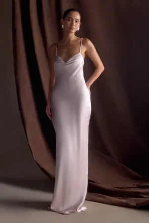 Lilly Sweetheart Satin Maxi Dress - Soft Pink Modern Movement
