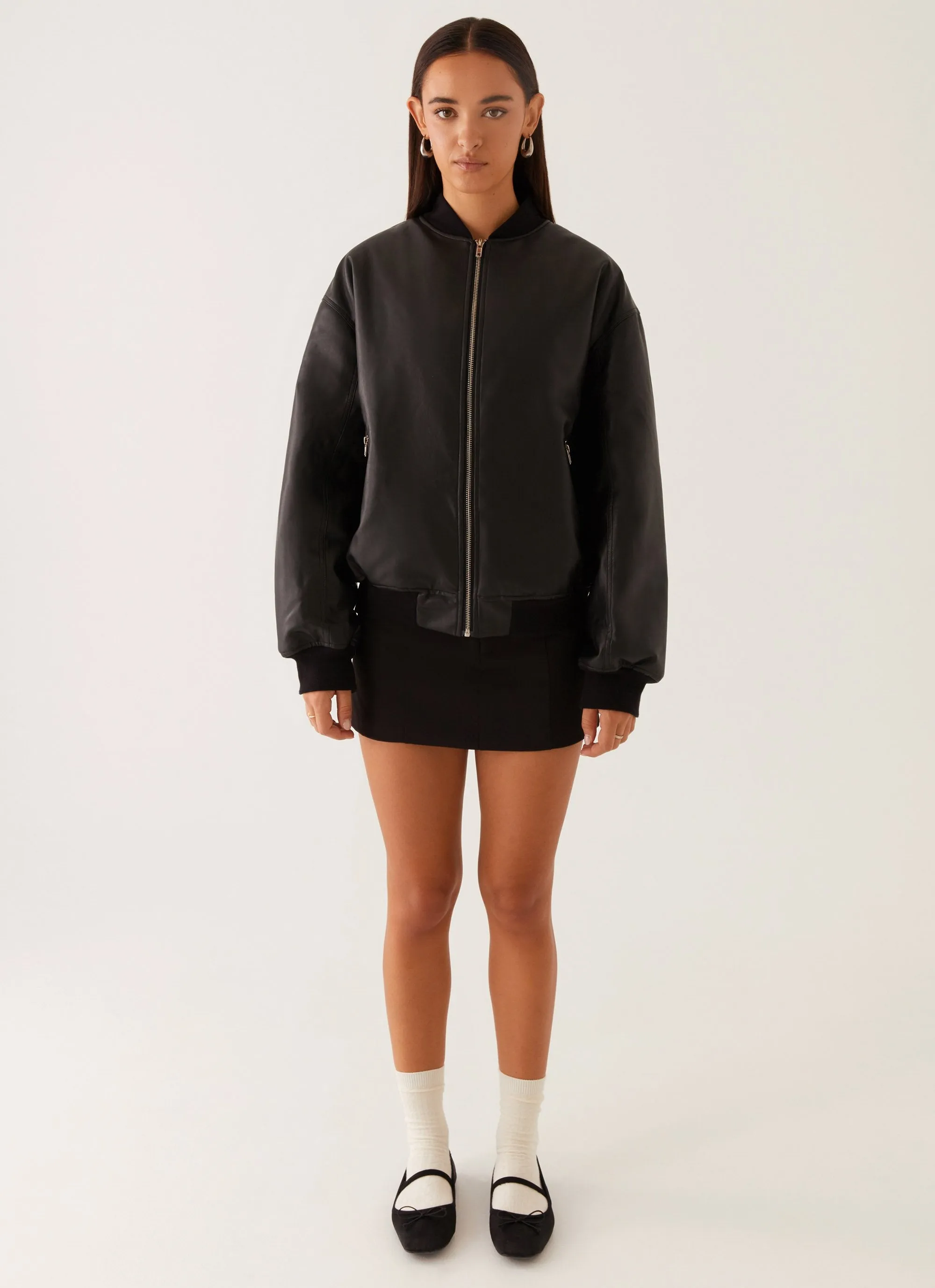 Lincoln Bomber Jacket - Black NonIrritatingSeams Anti Pilling Fabric