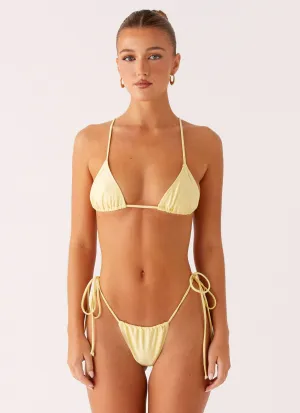 Lissy Bikini Bottoms - Yellow Breezy-Fabric