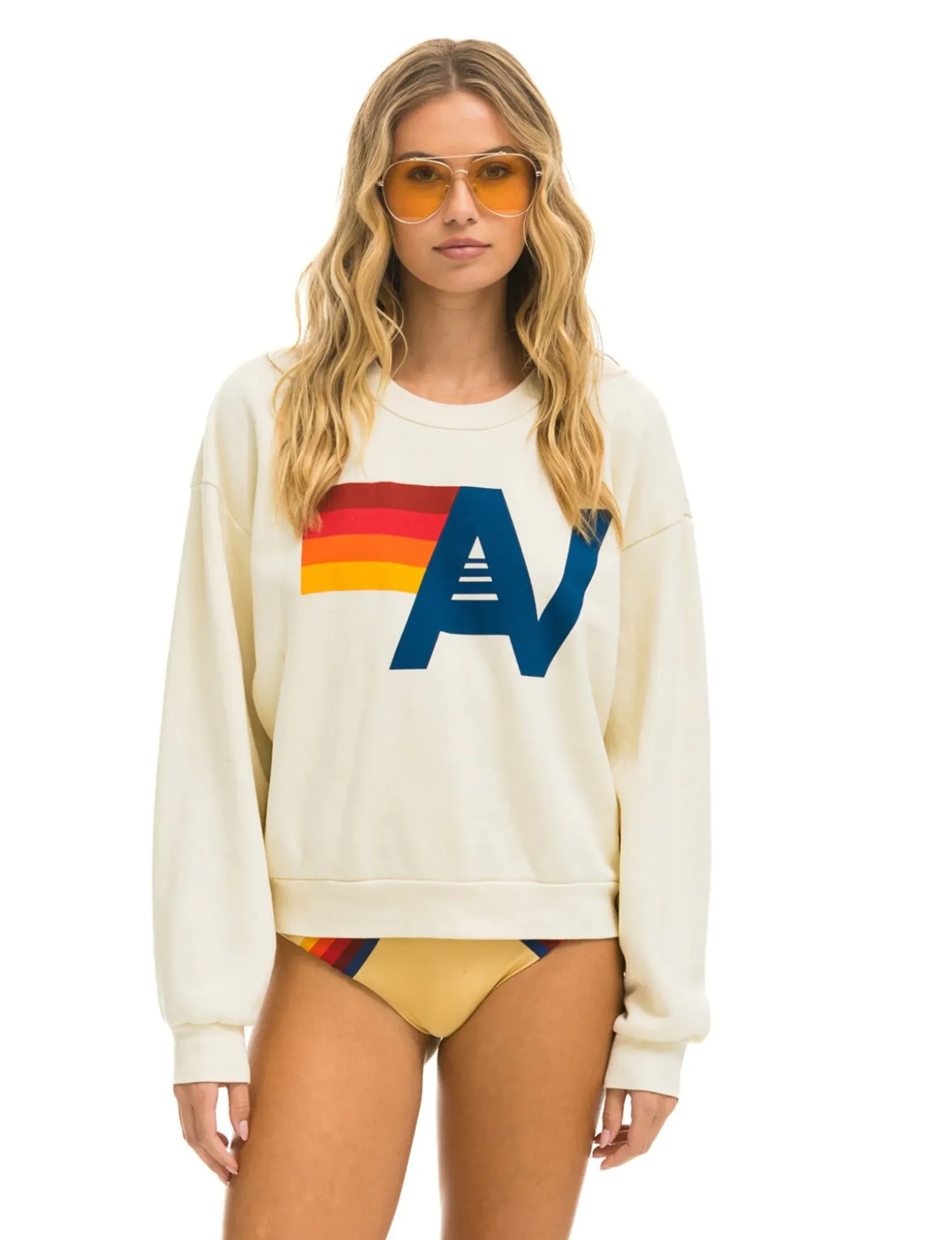 Chill Wear Logo Crew Sweatshirt, Vintage White