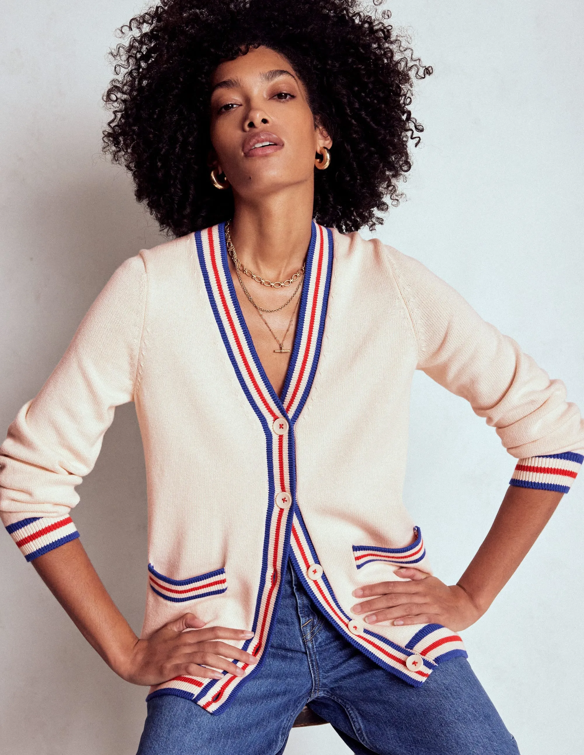Travel Light Long Cotton V-neck Cardigan-Warm Ivory
