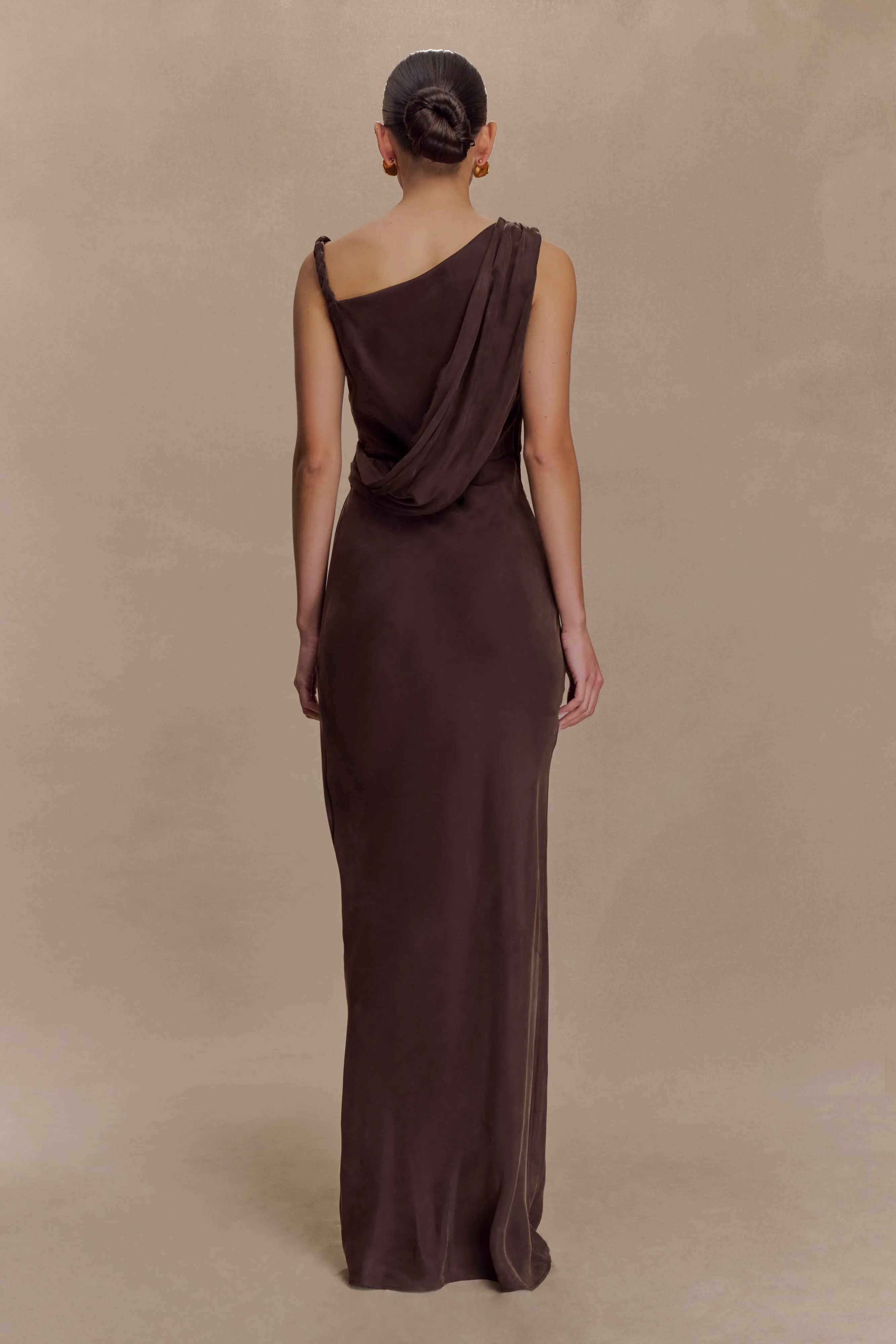 Dew Tone Lorieanne Draped Maxi Dress - Dark Chocolate