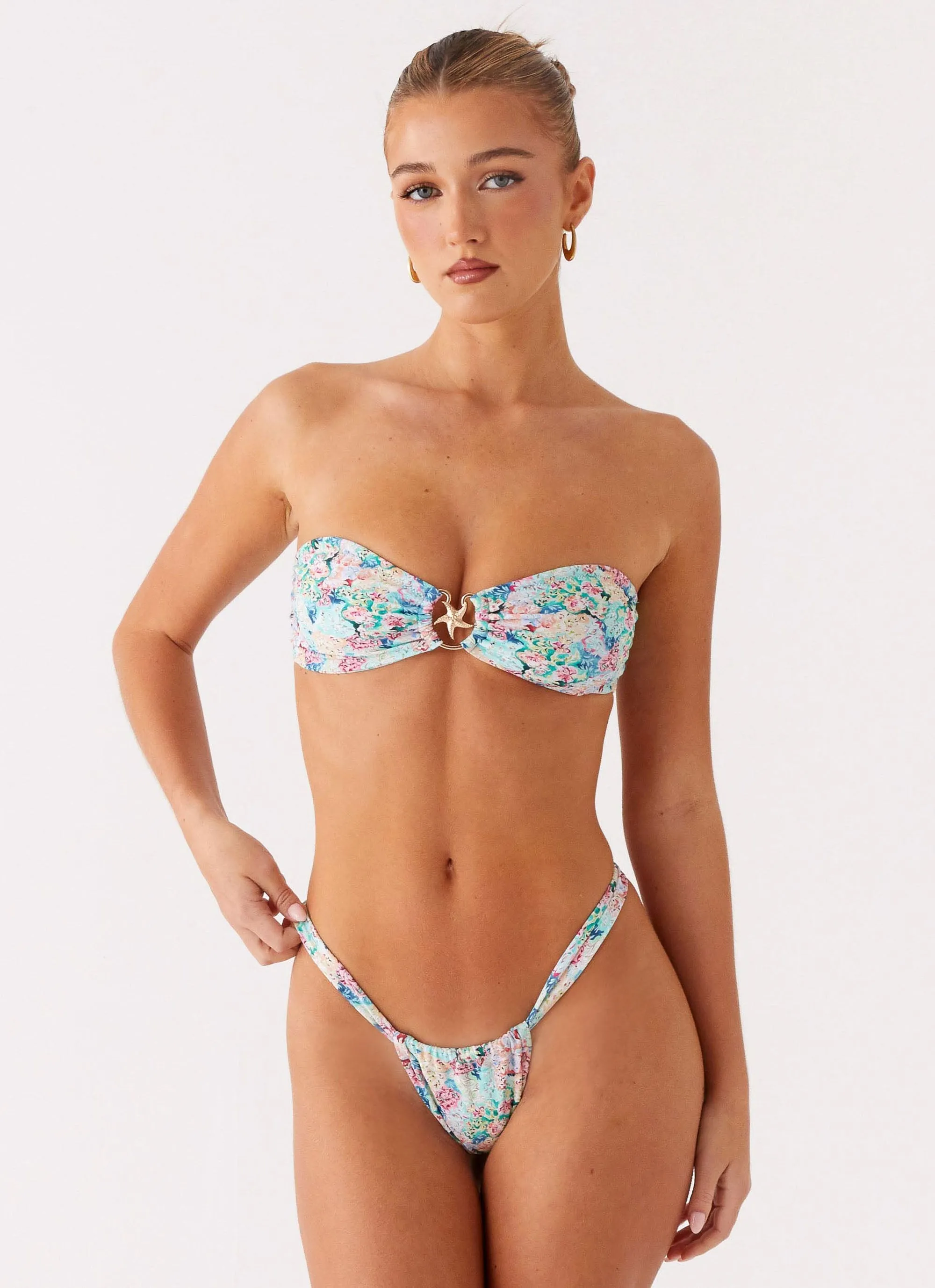 Halter-Neck Resort-Collection Lory Strapless Bikini Top - Santorini Floral