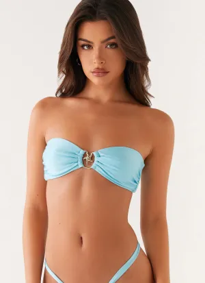Quick Recovery Fabric Lory Strapless Bikini Top - Turquoise
