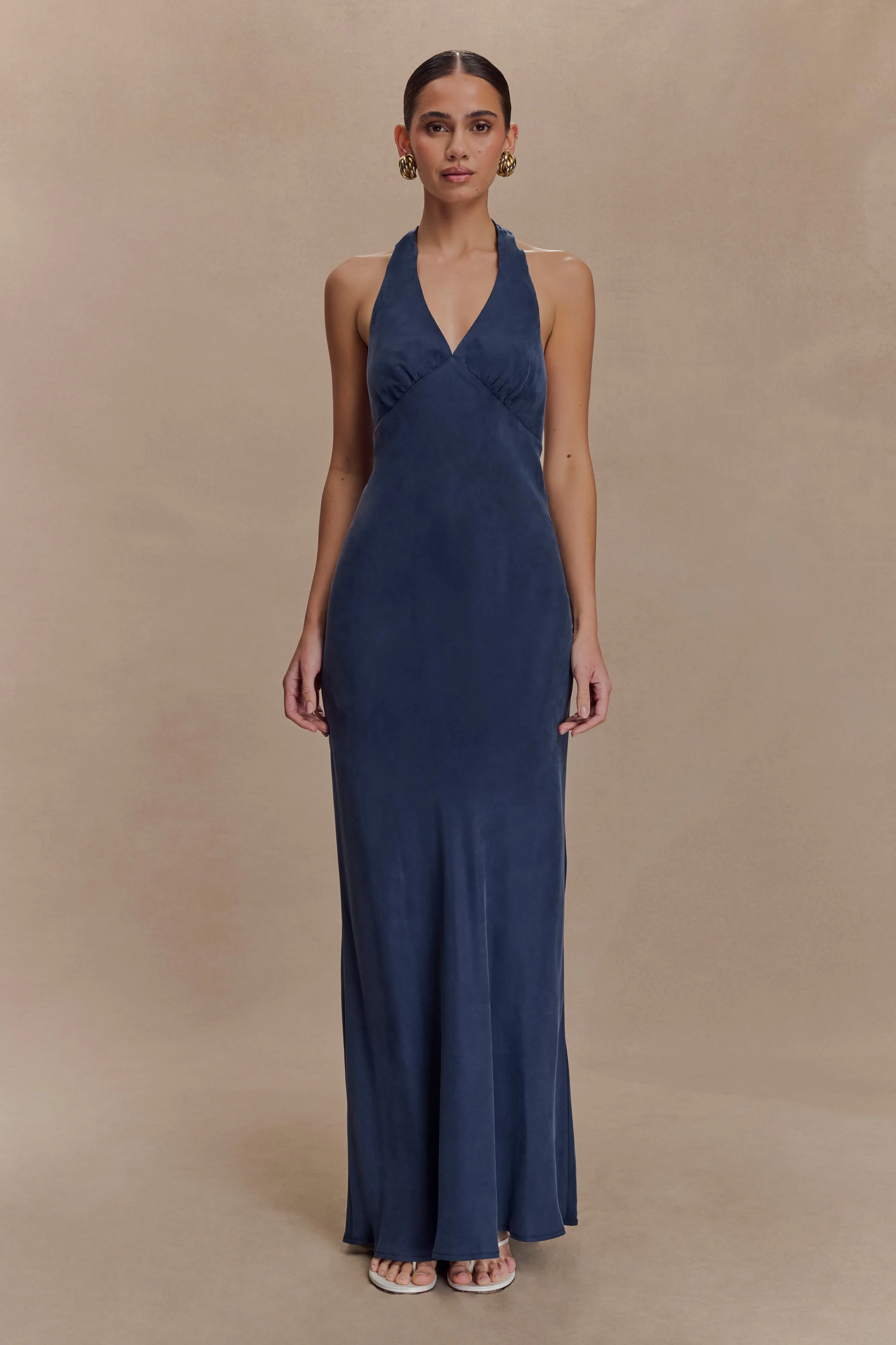 Comfortable Layering Classic Layers Louisiana Halter Maxi Dress - Navy