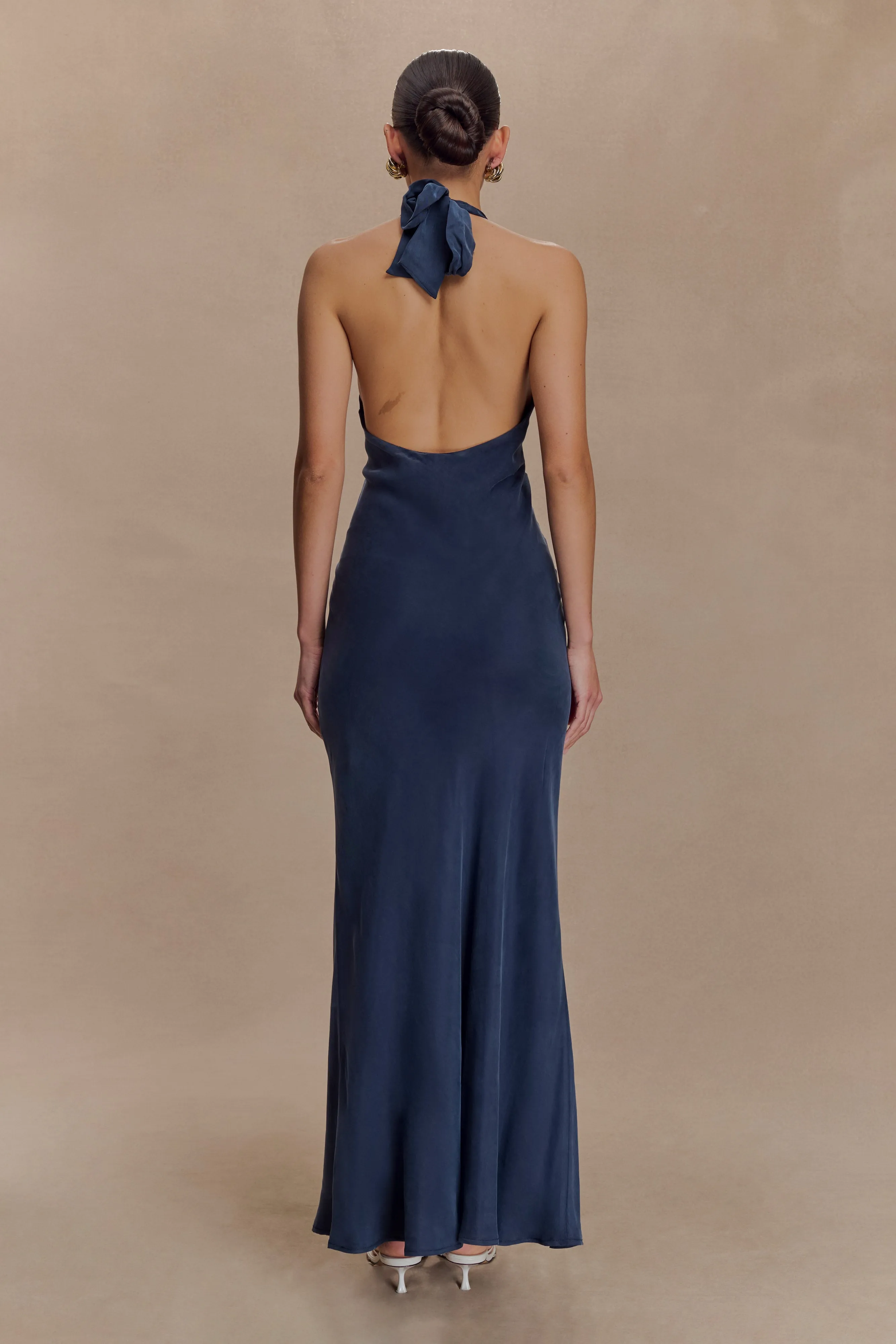 Handmade Louisiana Halter Maxi Dress - Navy