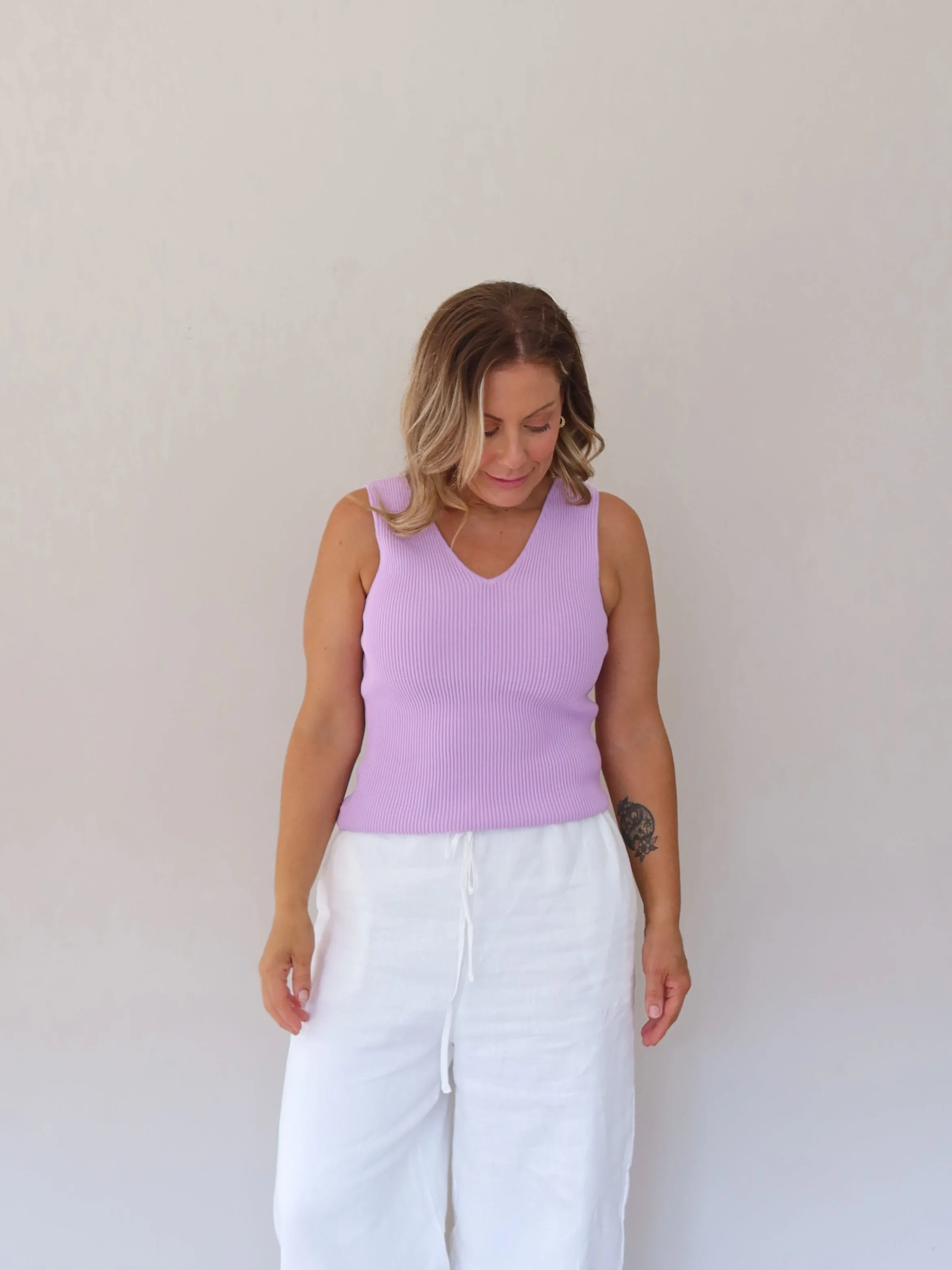 Amina Tank - Lilac Multipurpose Athletic Top