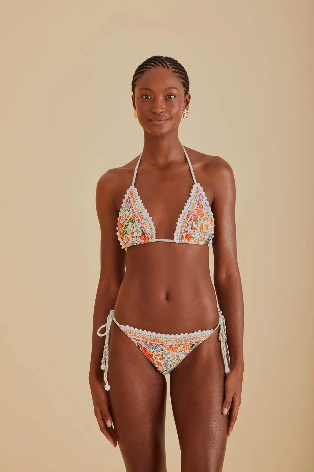 Mom Soft Bloom Garden Triangle Bikini Top