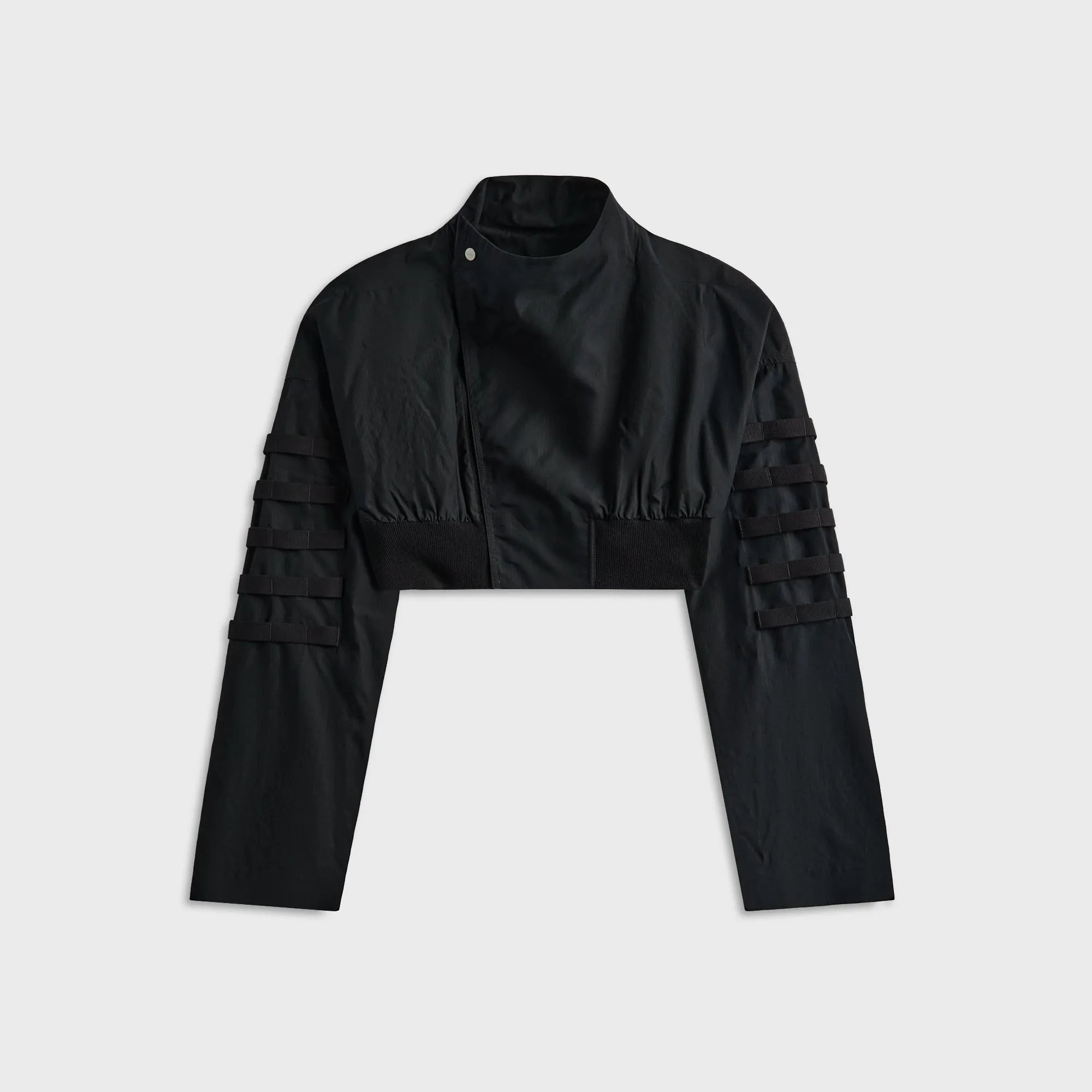 Rick Owens Anthem Flight Bomber Jacket - Black Weekend Casual Adjustable Drawstring Waist
