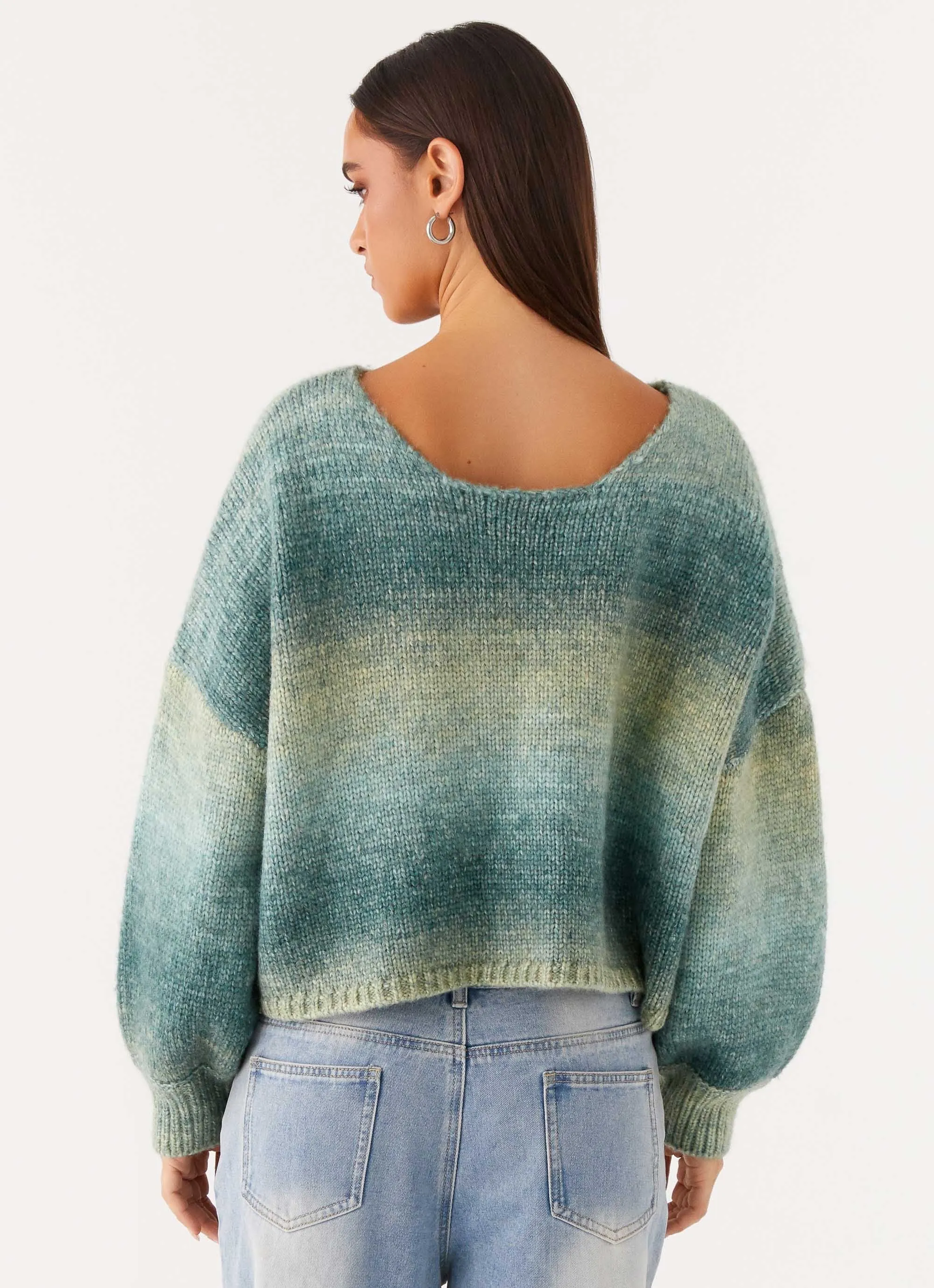 Moisture Wicking Layer MeshLinedVents Lynne Oversized Jumper - Green Ombre