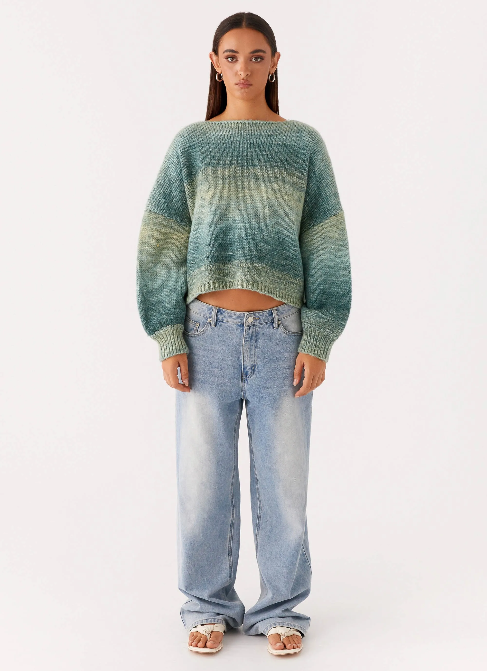 Lynne Oversized Jumper - Green Ombre CompactFoldable