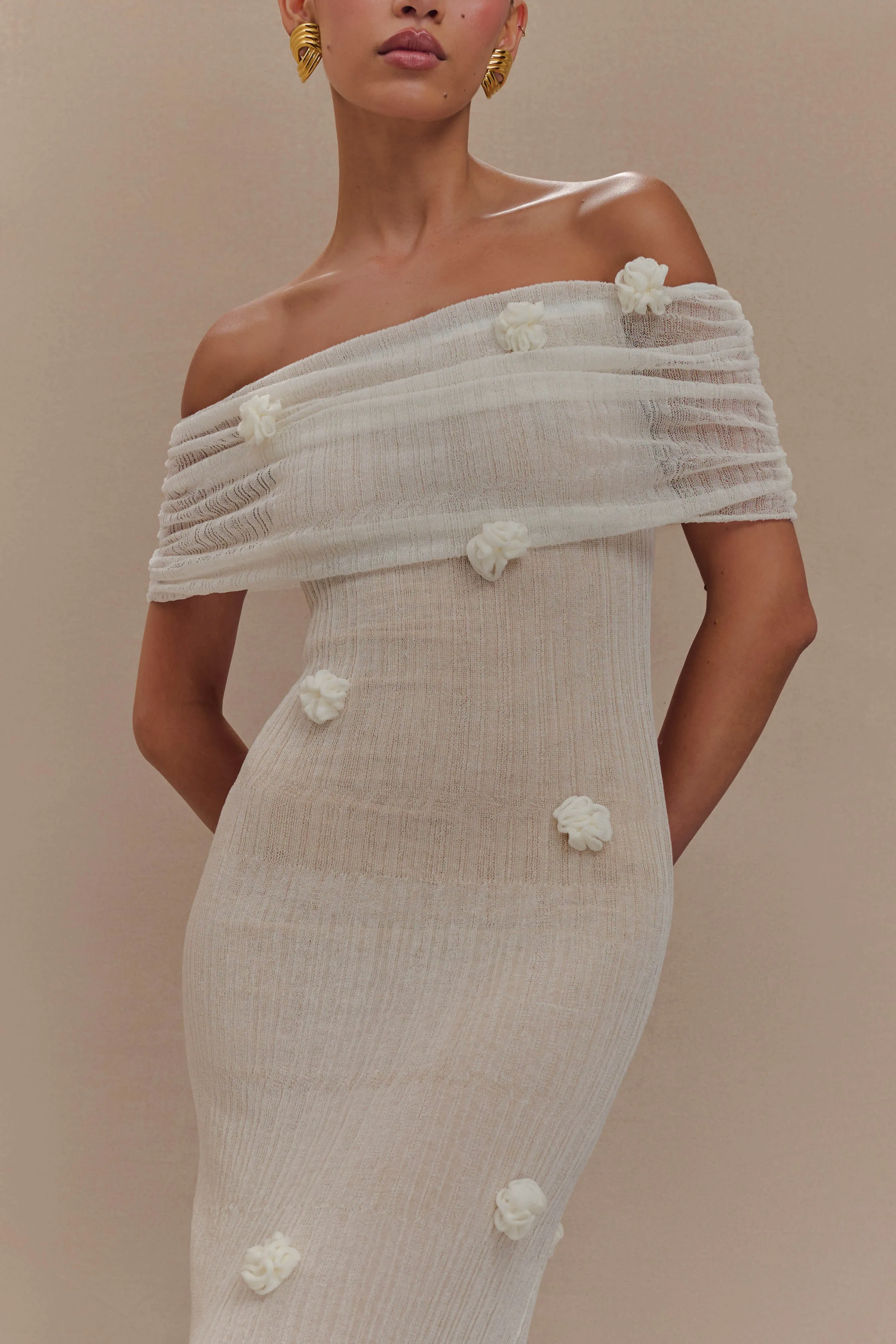 Cozy Tones ReversibleStyle Brynn Orchid Knit Maxi Dress - Ivory