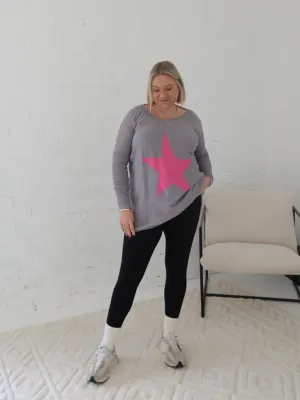 Maeve Star Knit - Grey Shrink Resistant Process Crewneck Style