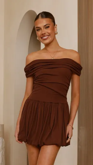 Manalla Mini Dress - Brown Soft Feel Weekend Ready