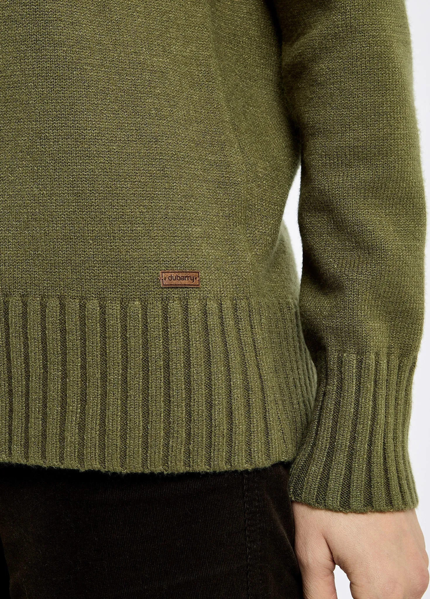 Markham Women's zip neck sweater - Dusky Green Layered Knit Design Ultra Fine Gauge