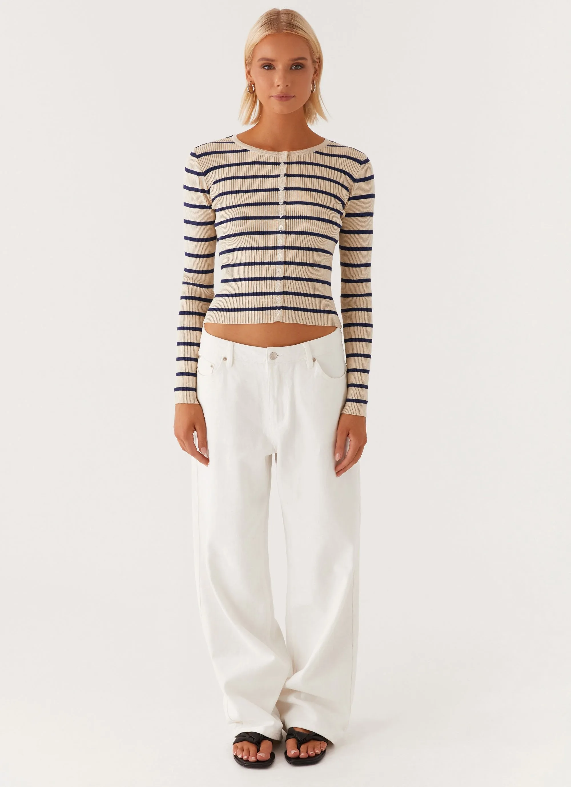 Layered Texture Marlie Knit Top - Multi Stripe