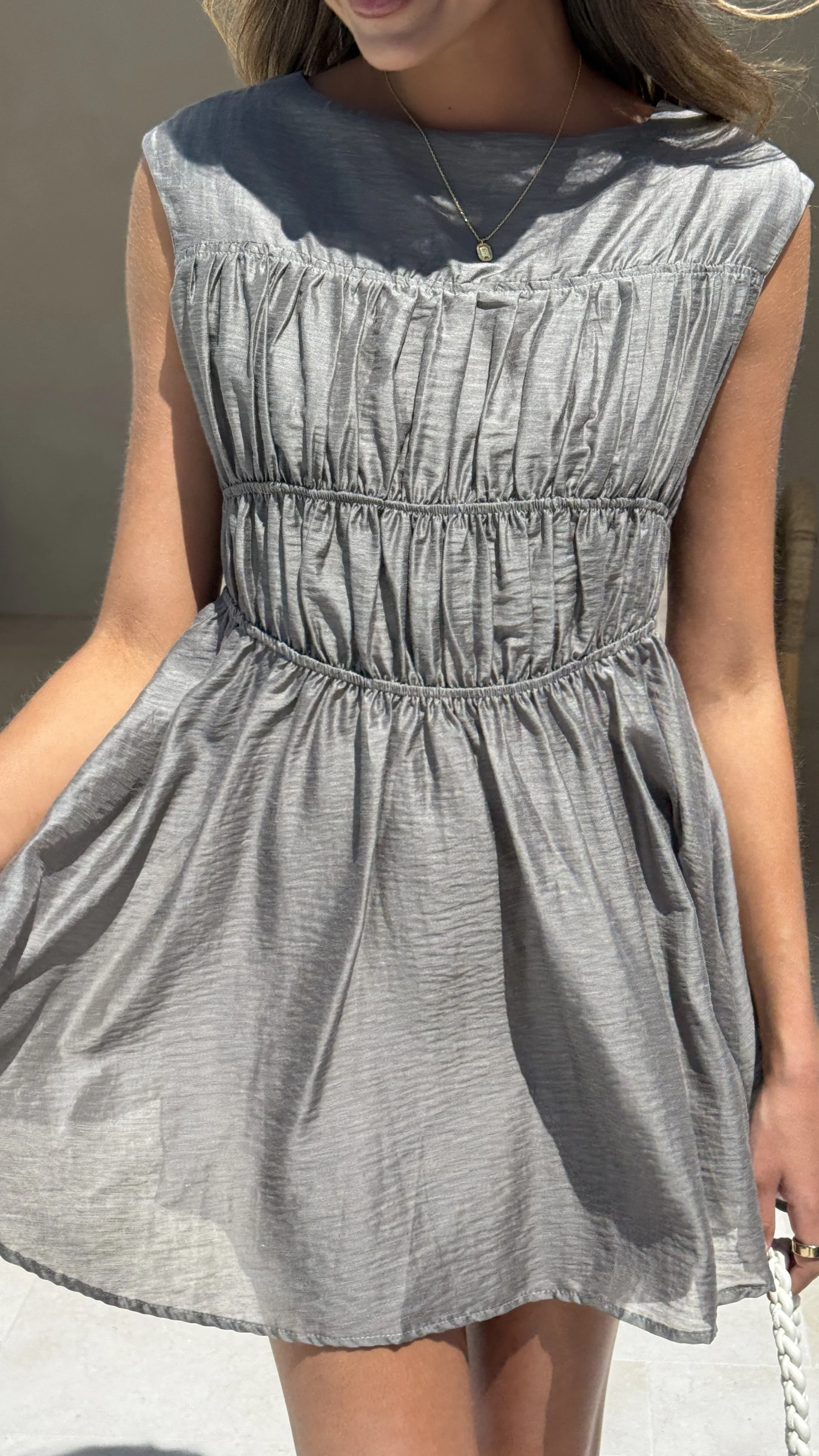 Masha Mini Dress - Khaki Smart Style relaxed shape