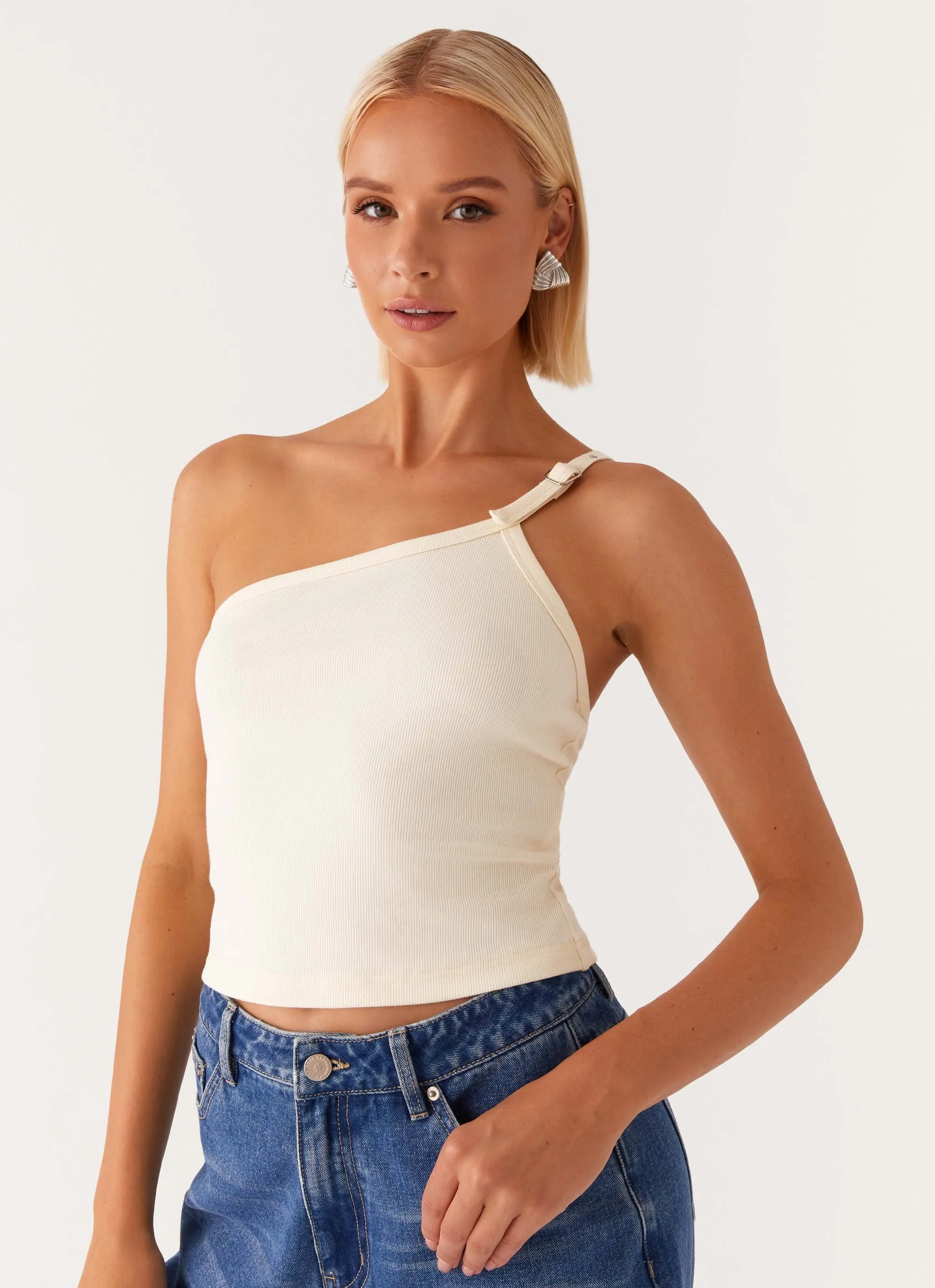LowMaintenance Fabric Mataya Buckle Top - Lemon
