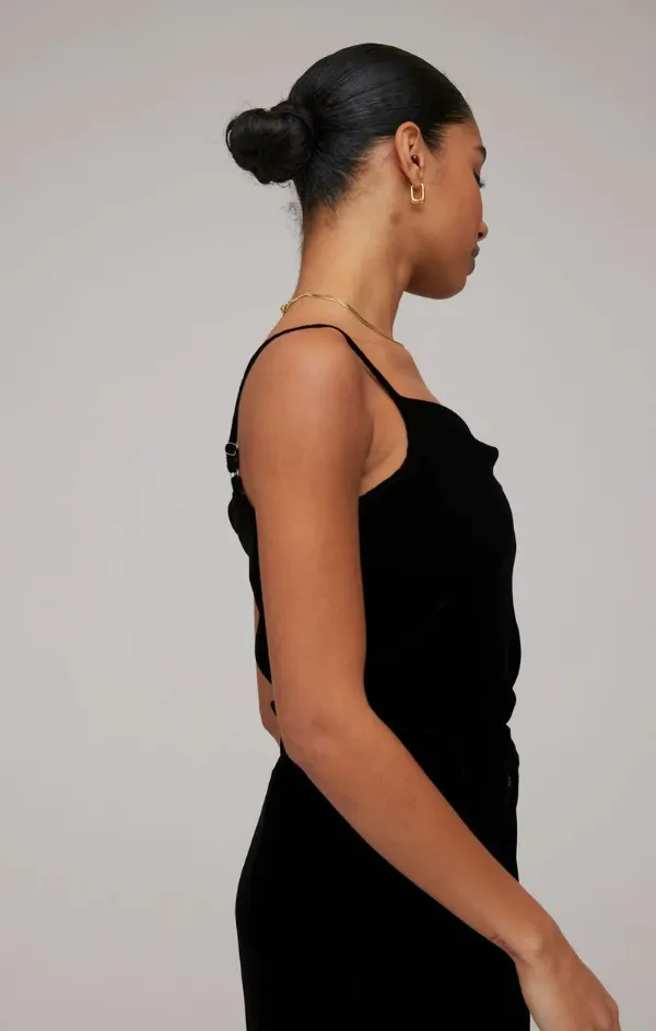 Velvet Cowl Neck Camisole EasyAdjustment WindproofInterior