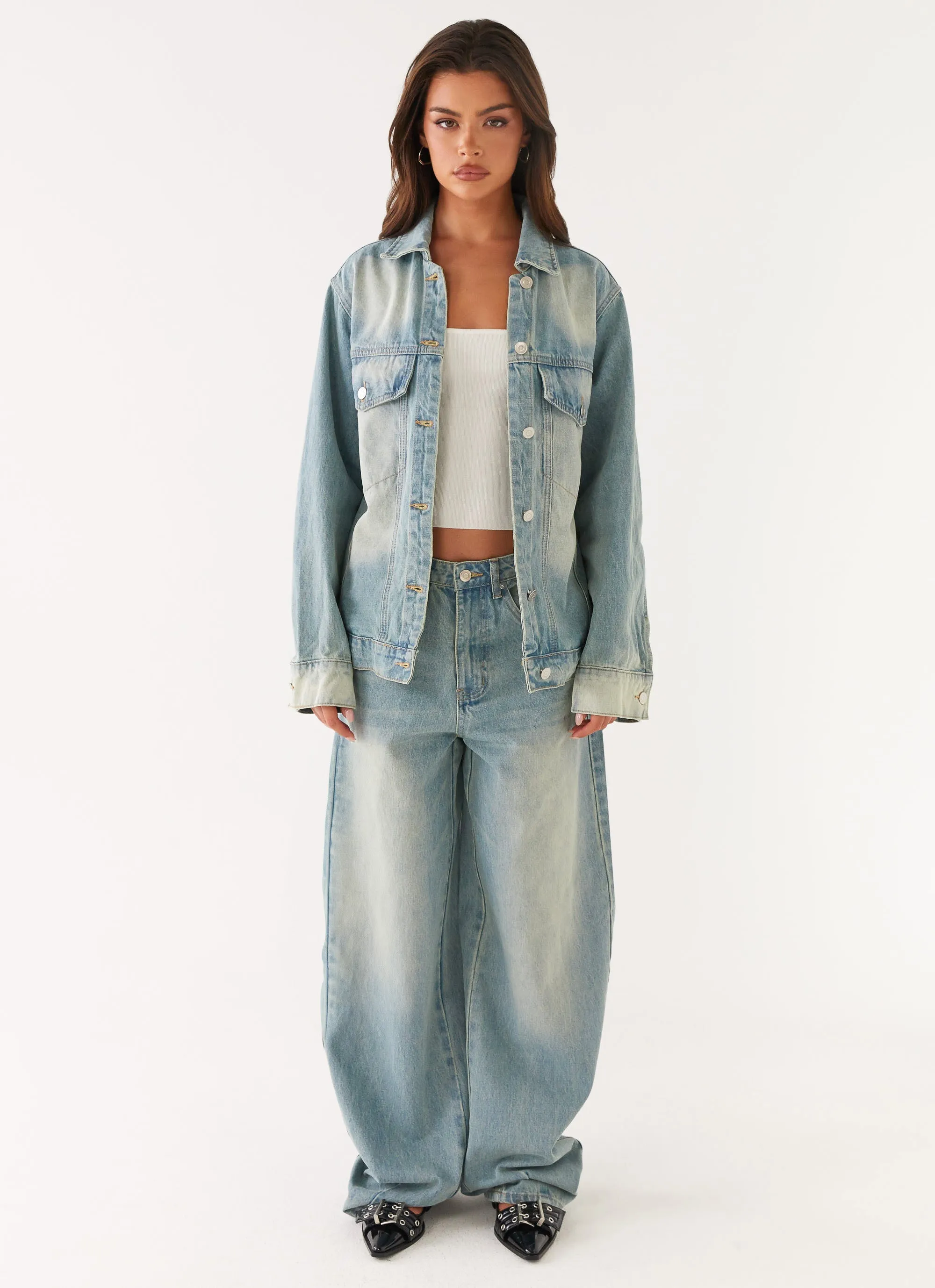 Maxwell Denim Jacket - Washed Blue Multi Purpose Loops