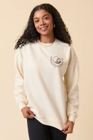Classic Relaxed Meet Me In The Bleachers Baseball Cream Sweatshirt