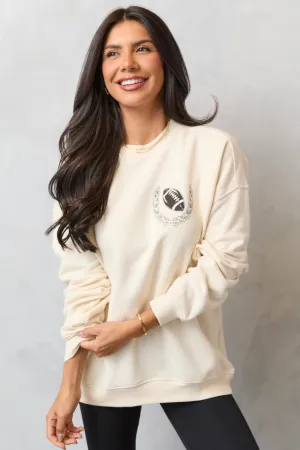 Meet Me In The Bleachers Football Cream Sweatshirt Versatile Look