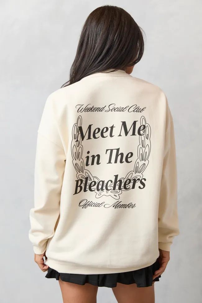 zippered jersey Meet Me In The Bleachers Soccer Cream Sweatshirt