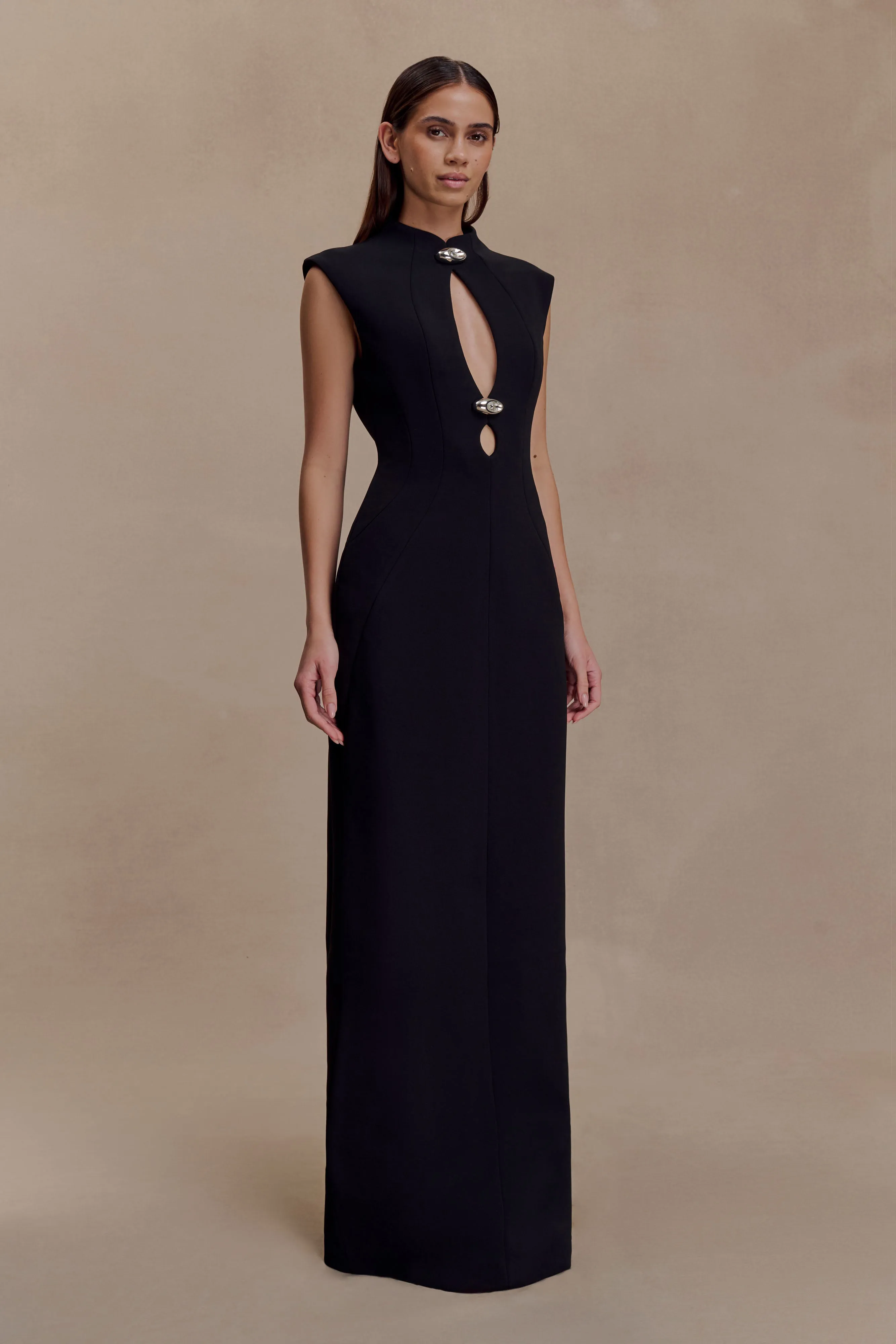 Smooth Layering Chic Comfort Michelle Cut Out Maxi Dress - Black