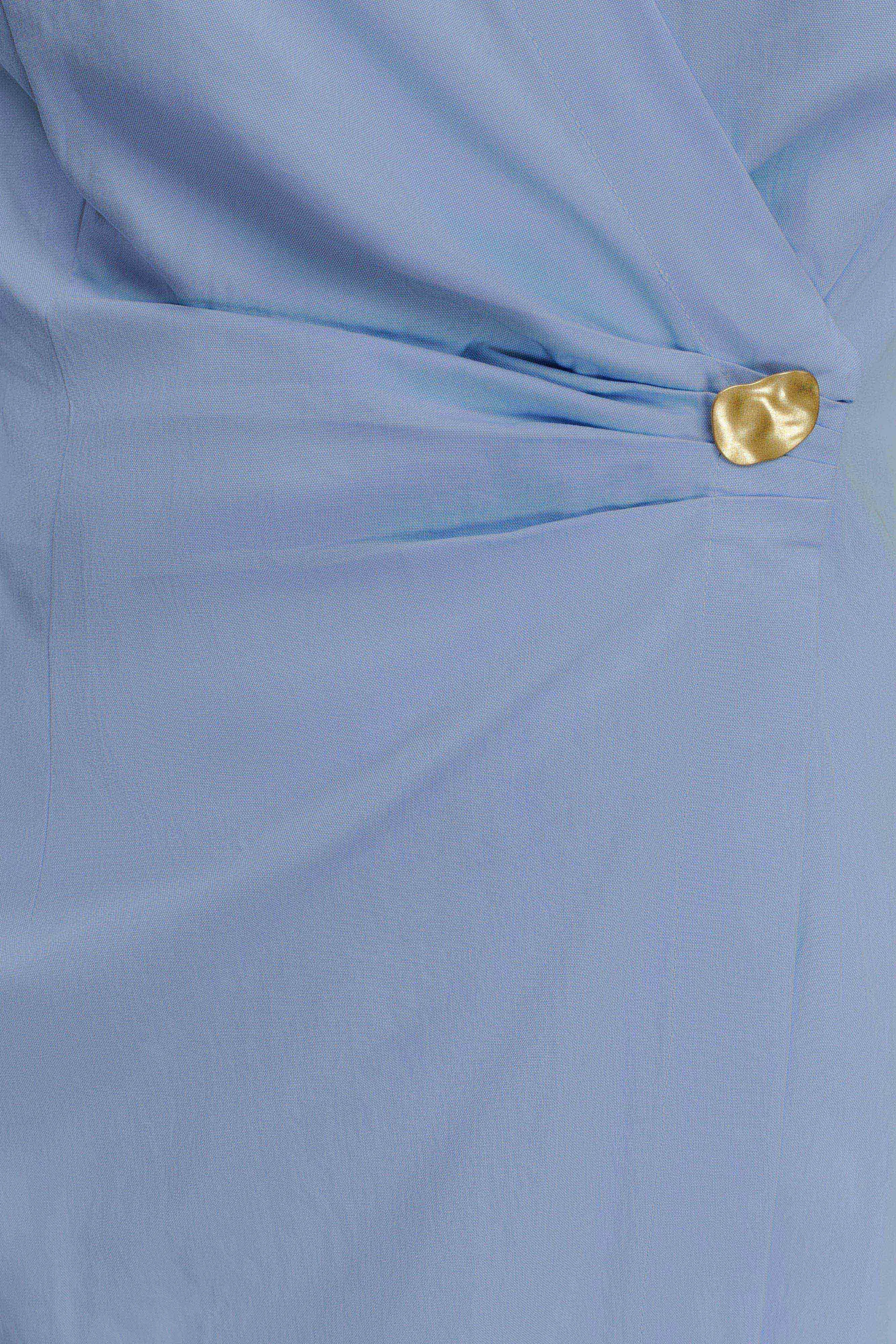 Unique Cut Mikaila Asymmetric Shirt Dress - Blue