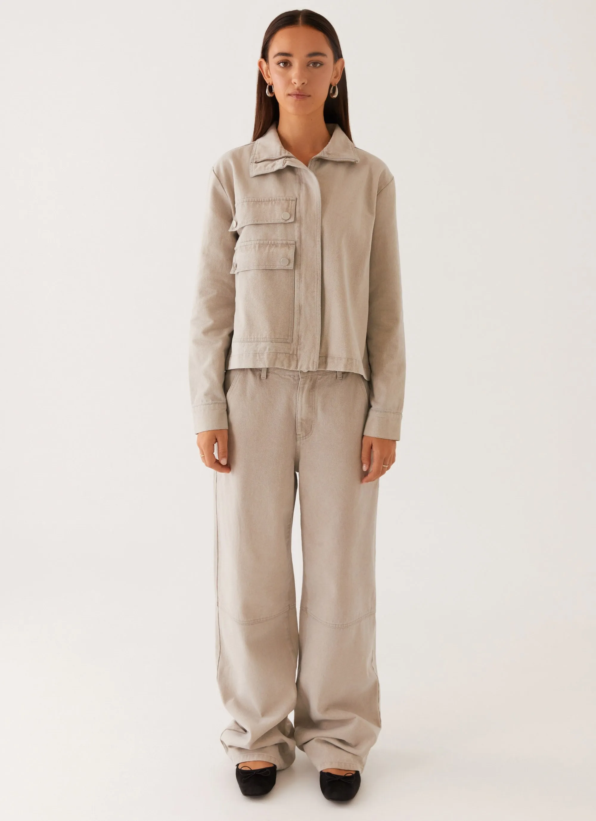 Detachable Layers Lightweight Layer Milani Denim Jacket - Grey