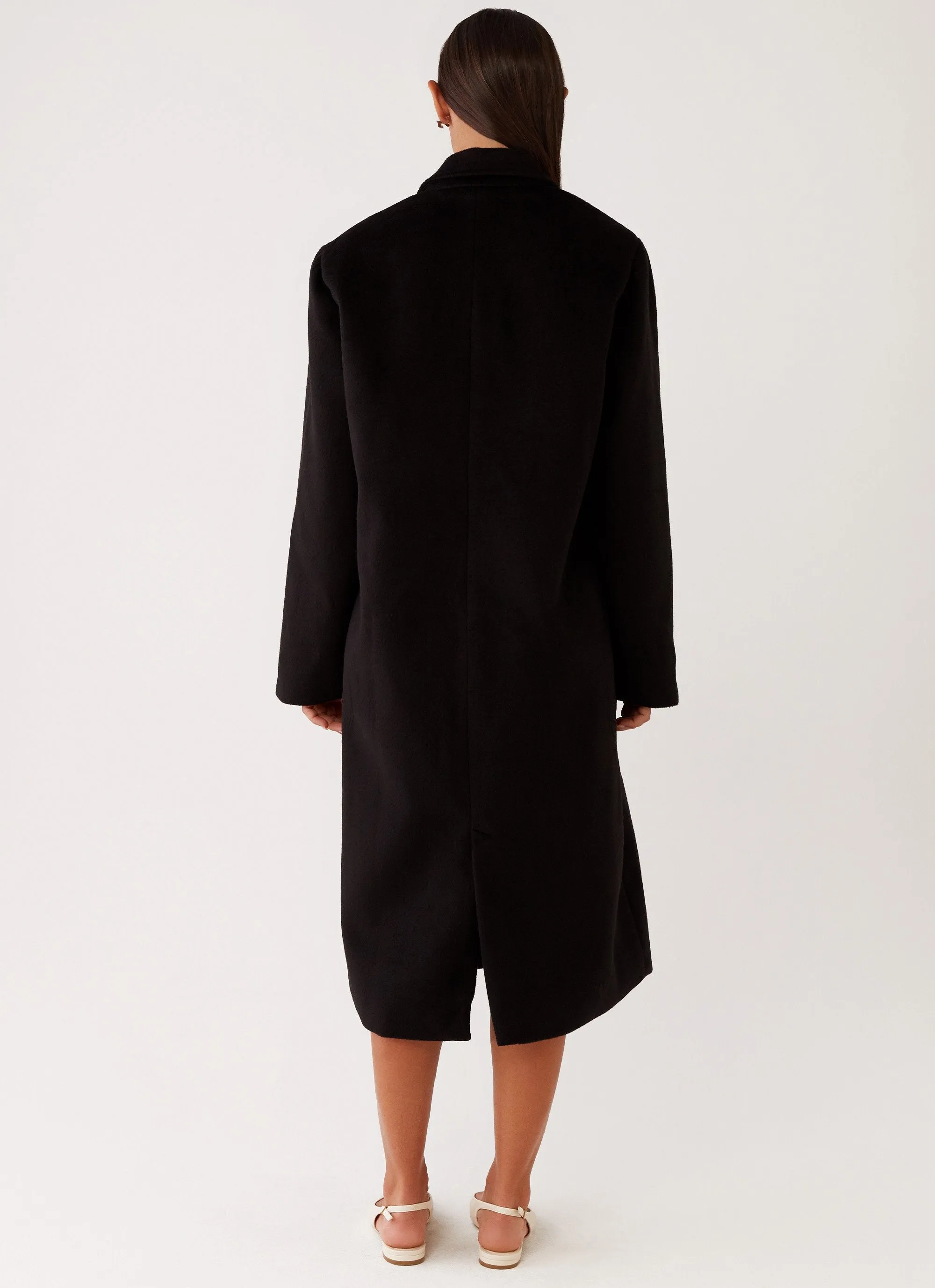 Gianni Double Breast Coat - Black StretchFit Silhouette