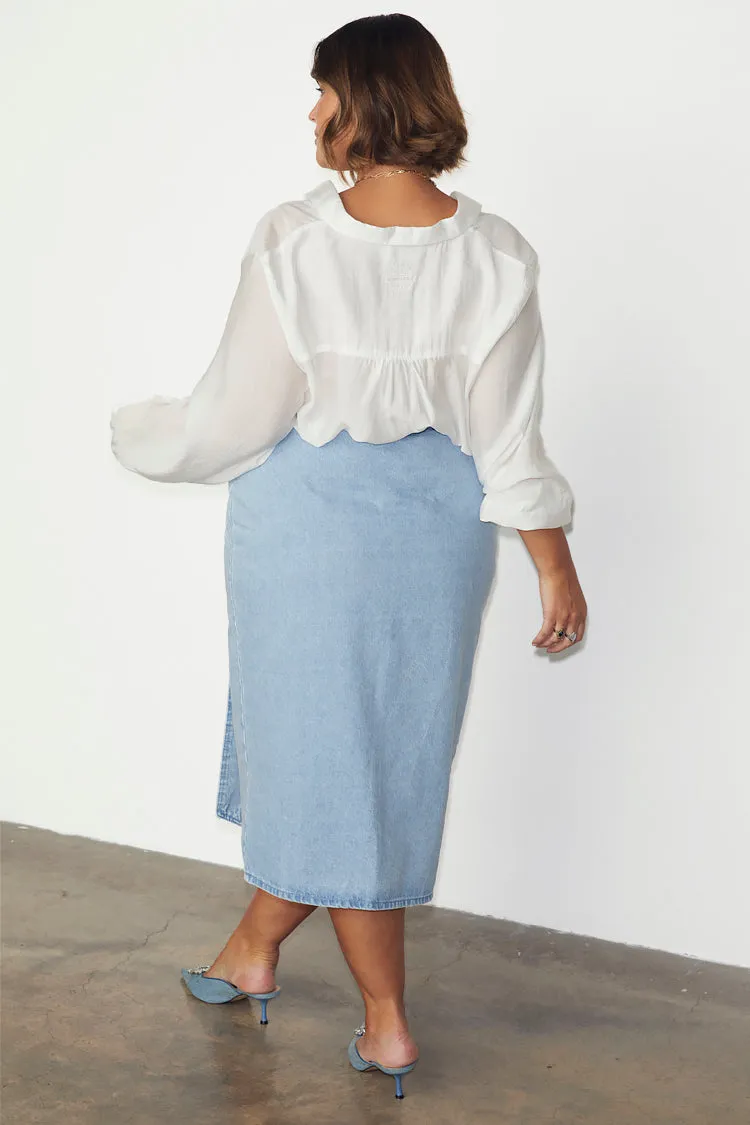Denim Jaspre Skirt Pocket Design Tailored Cut