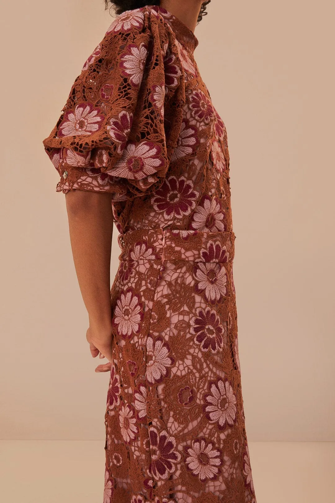 Gigi Tapestry Guipure Skirt Layered Design