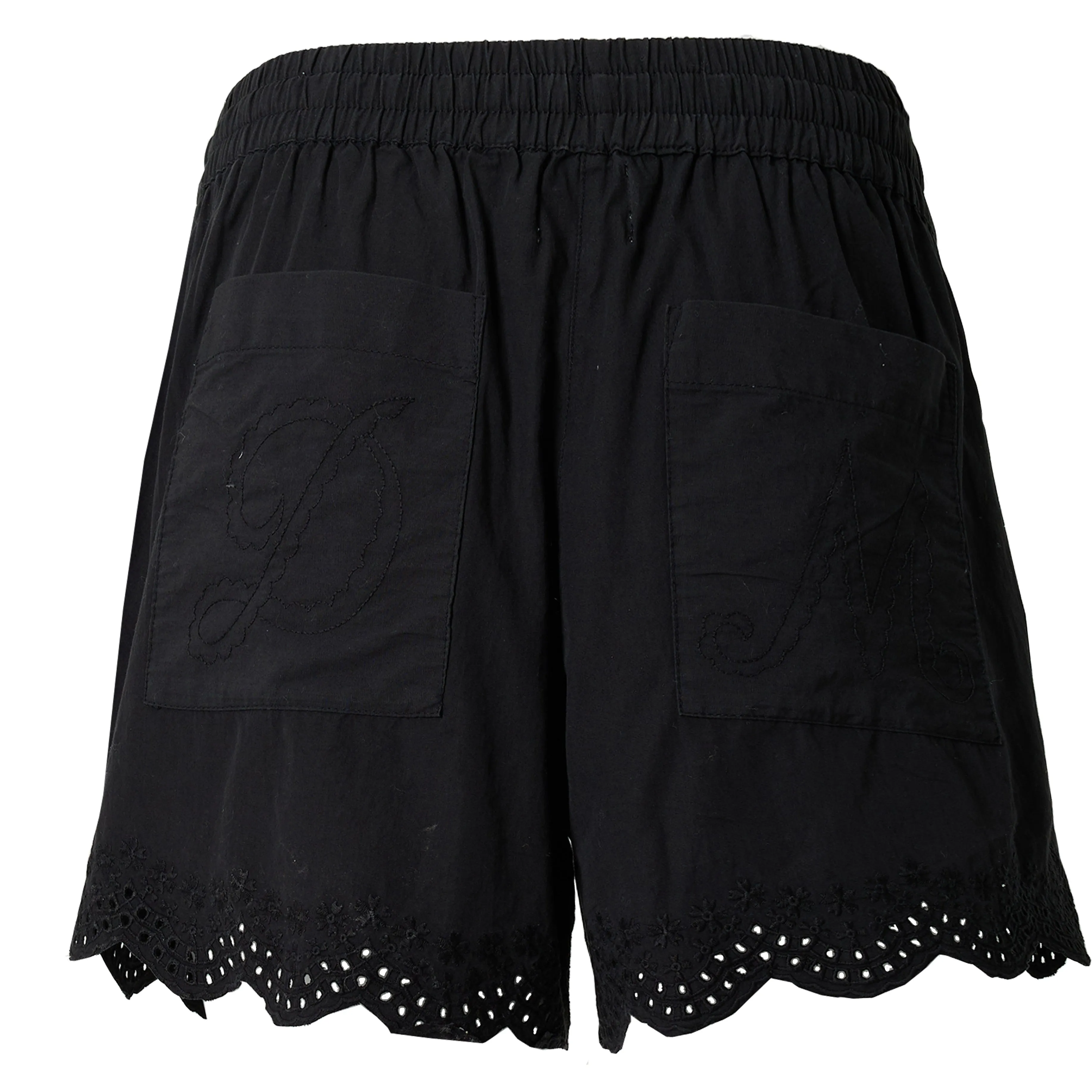 Damson Madder Blondey Shorts Black Embroidery Wrinkle Resistant Finish
