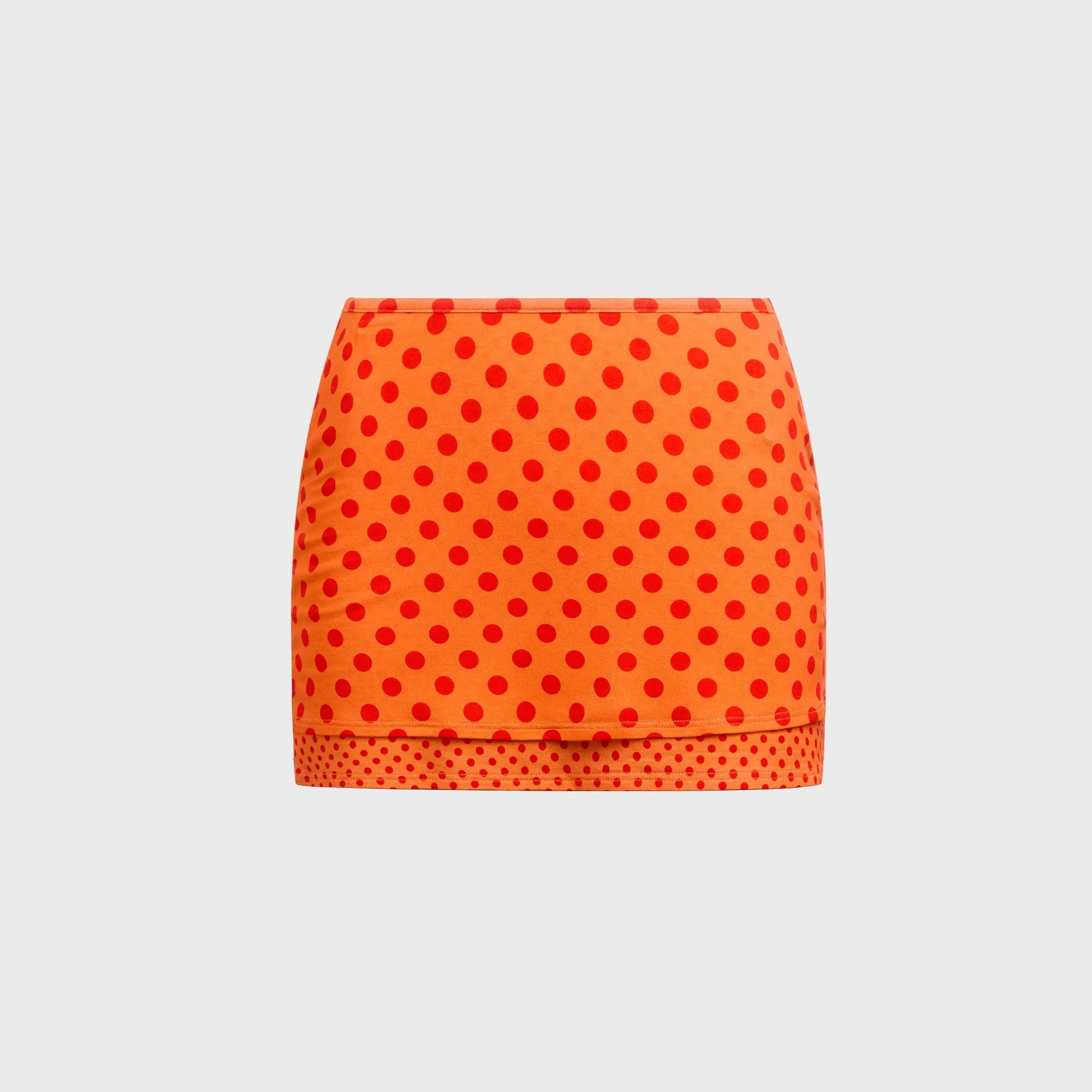 Miaou Elektra Skirt - Red Polka Dot Two Tone Trim