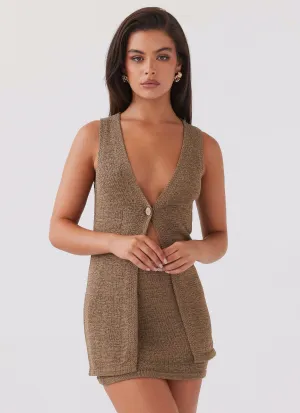 Brushed Interior Capri Glow Knit Top - Khaki