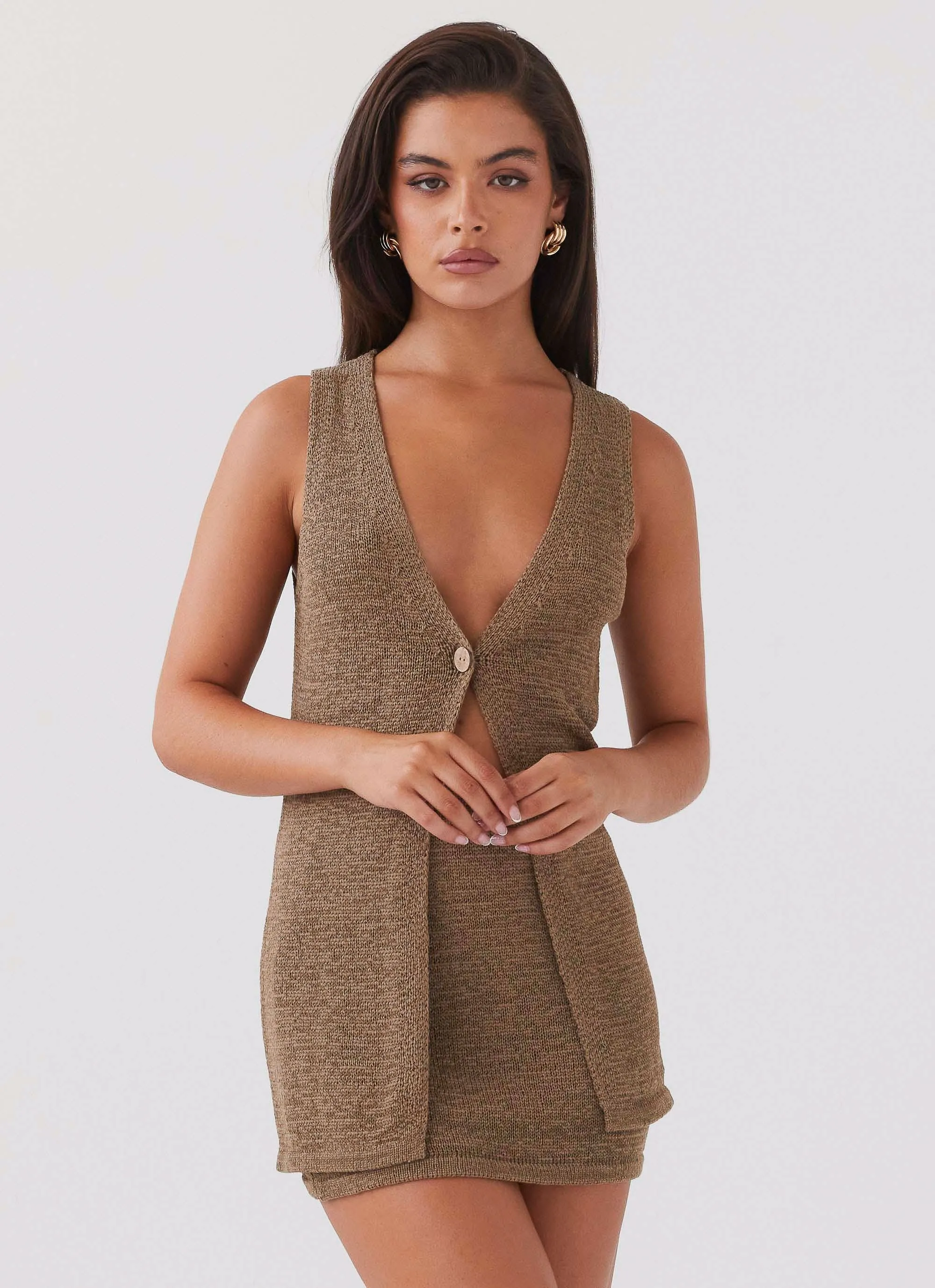 Brushed Interior Capri Glow Knit Top - Khaki