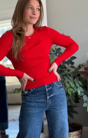 Mint Essentials Ribbed Knit Crew Cool Design