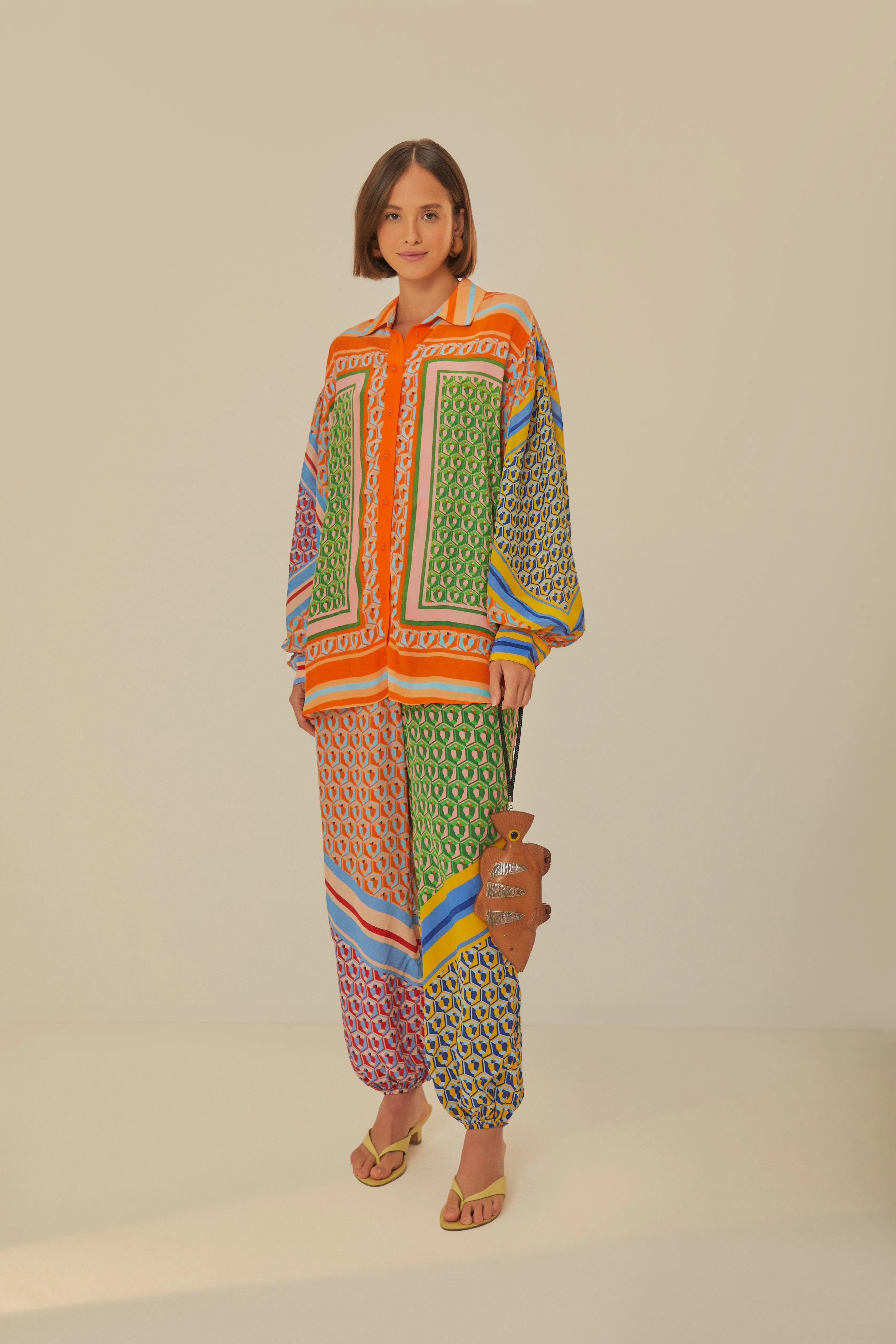 Move Freely Mixed Cashew Scarf Pants