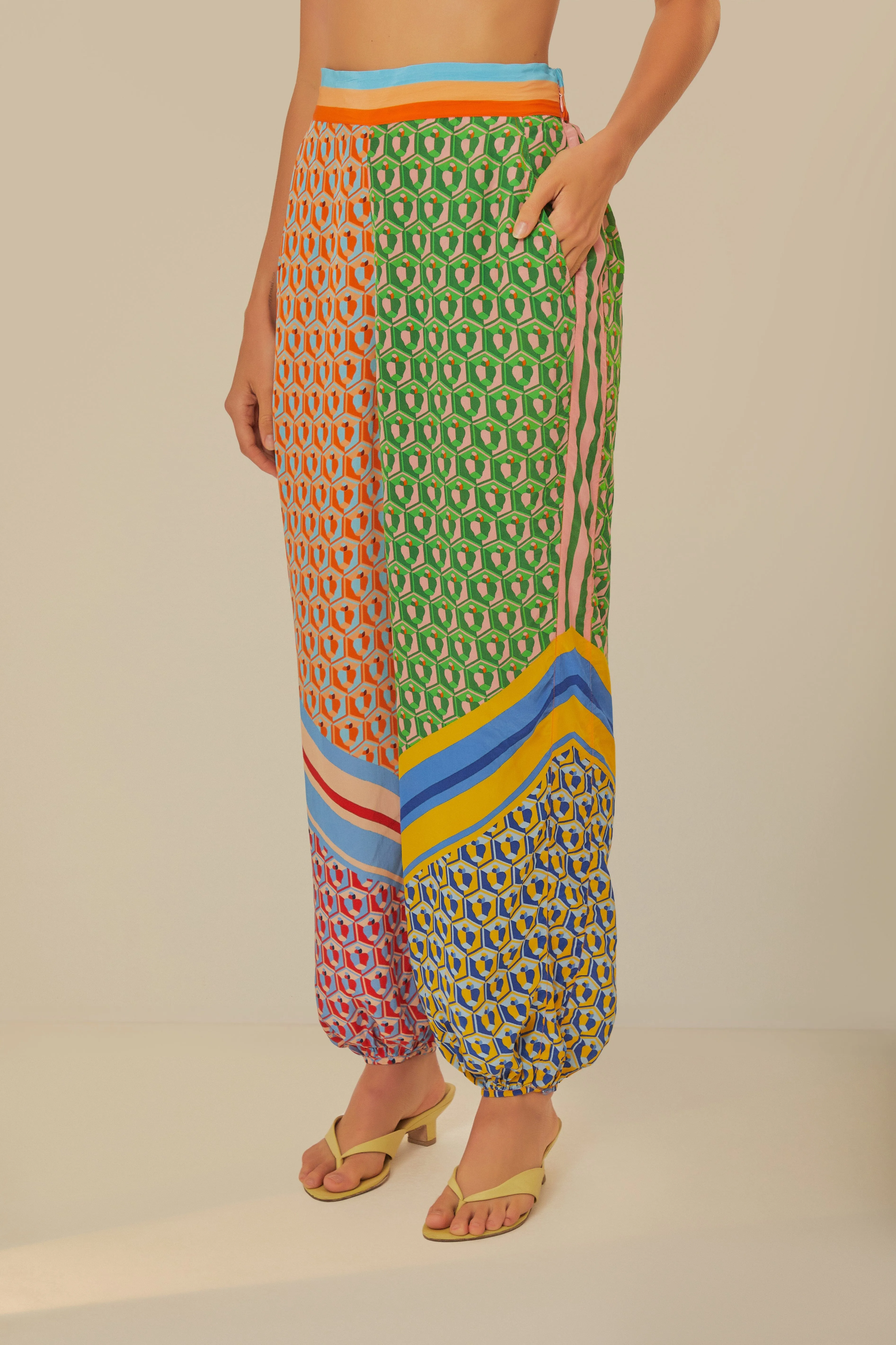 Mixed Cashew Scarf Pants All Season Versatility Comfy Fit