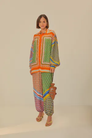 Move Freely Mixed Cashew Scarf Pants