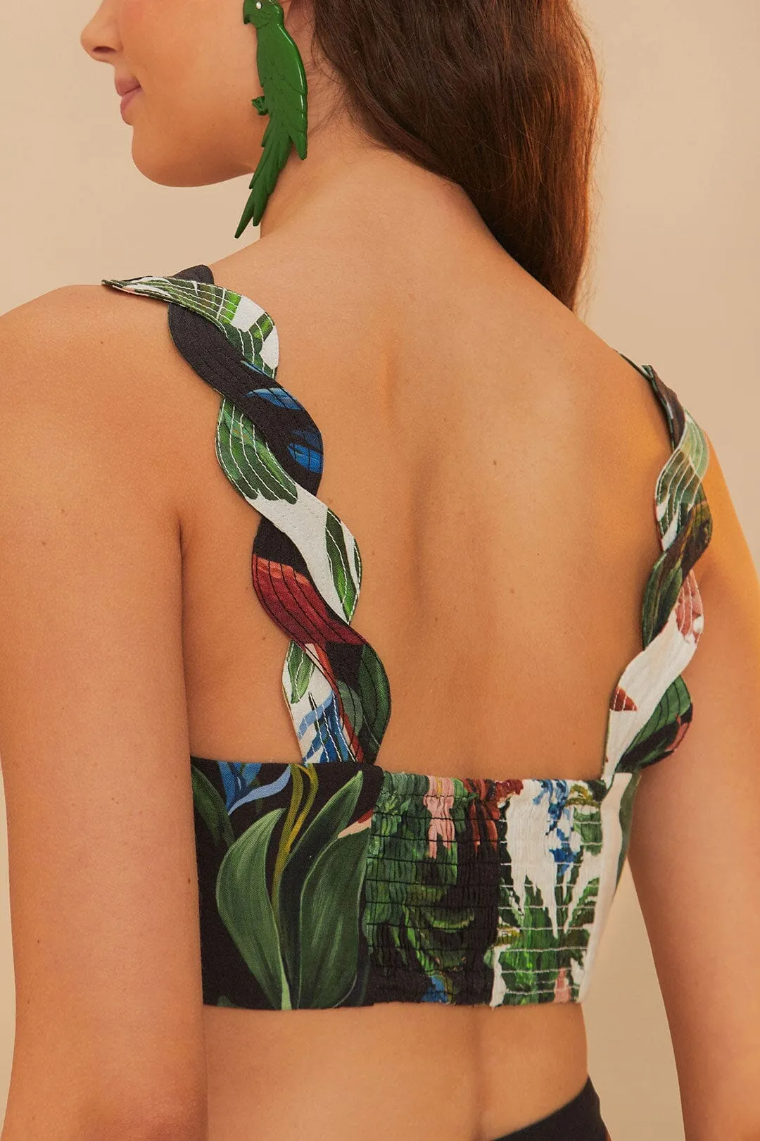 Mixed Midnight Macaw Fiesta Wavy Crop Top Light Pants Summer Outfit